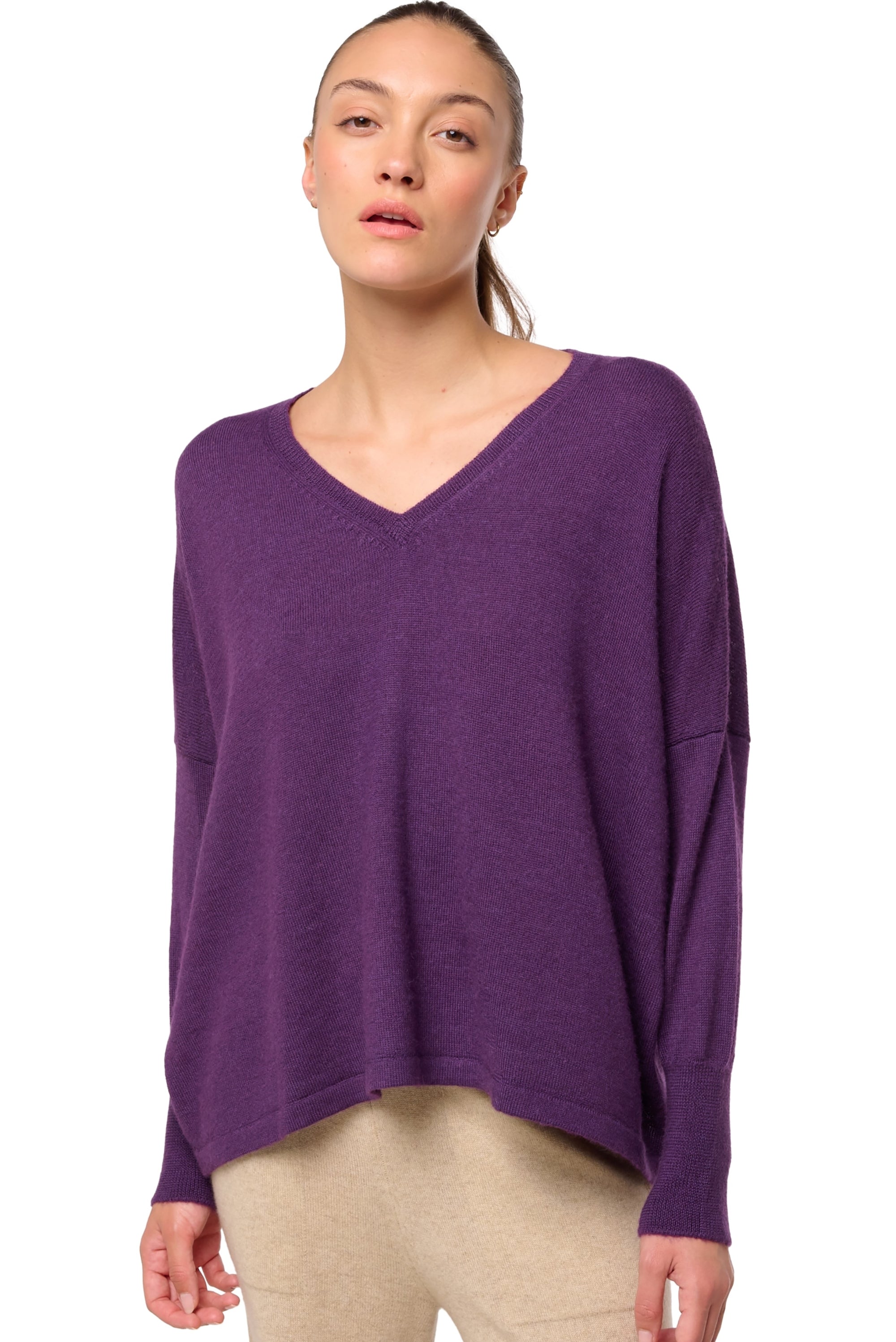 Damara aus Baby-Alpaka Damen - violett - Mahogany