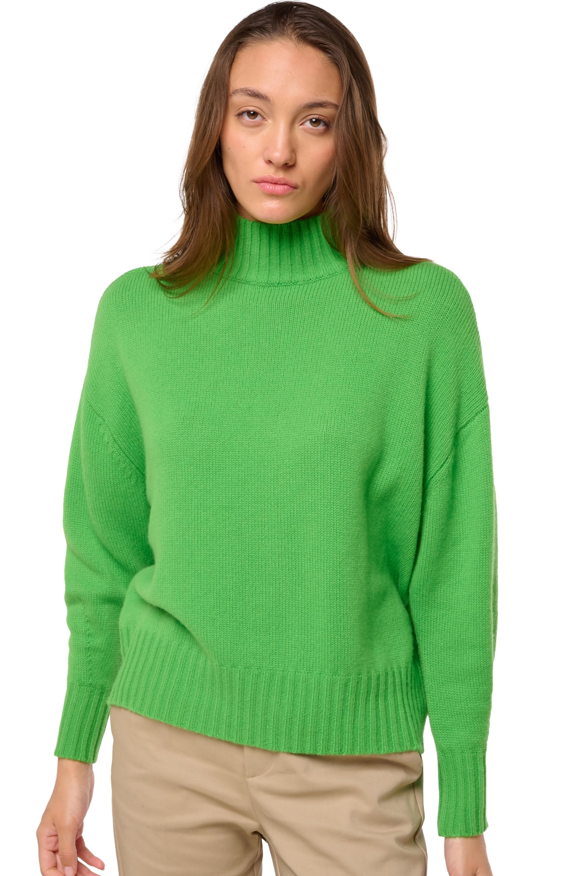 Daniella aus Kaschmir für Damen - flash green - Mahogany