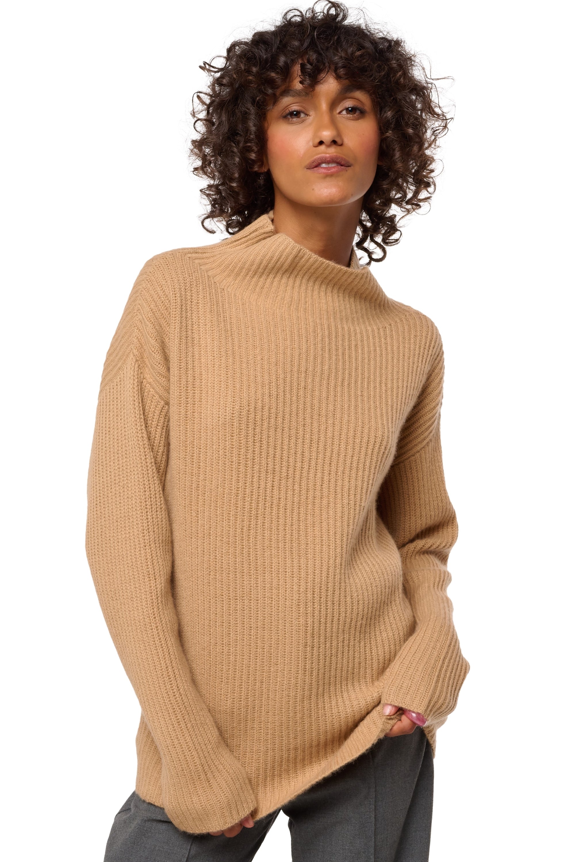 Denver aus Kaschmir für Damen - Kamel - Mahogany