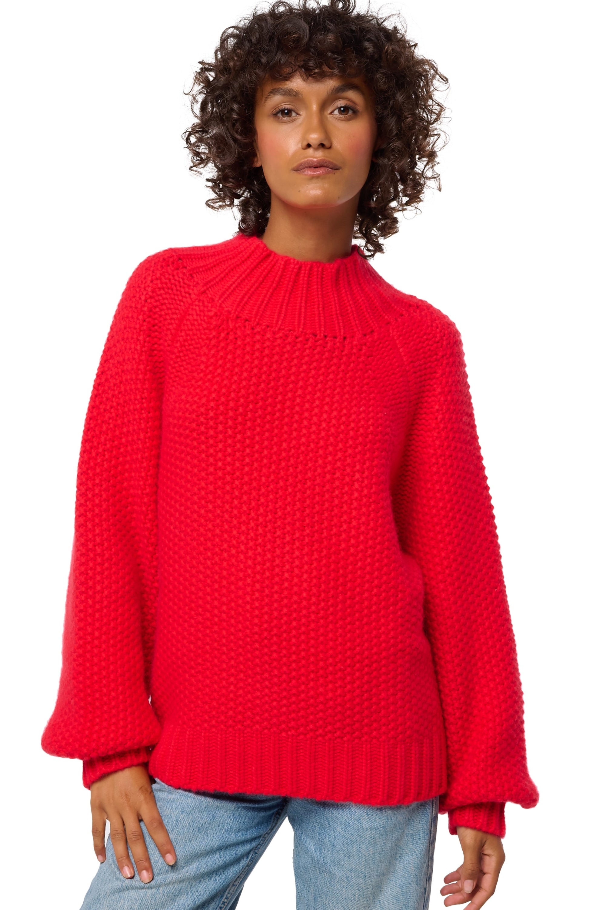 Deutz aus Kaschmir für Damen - rot - Mahogany