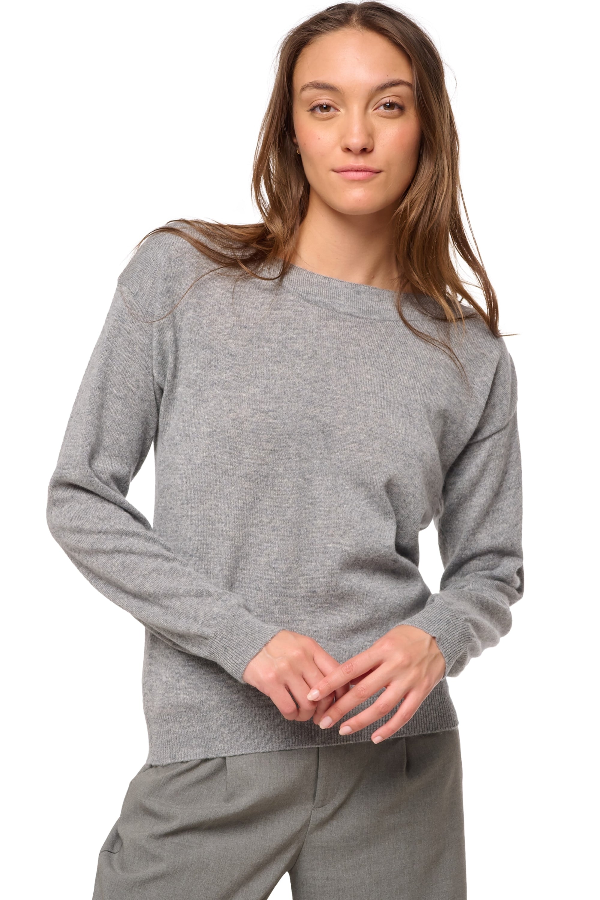 Durance Kaschmirpullover Damen - Grau meliert - Mahogany