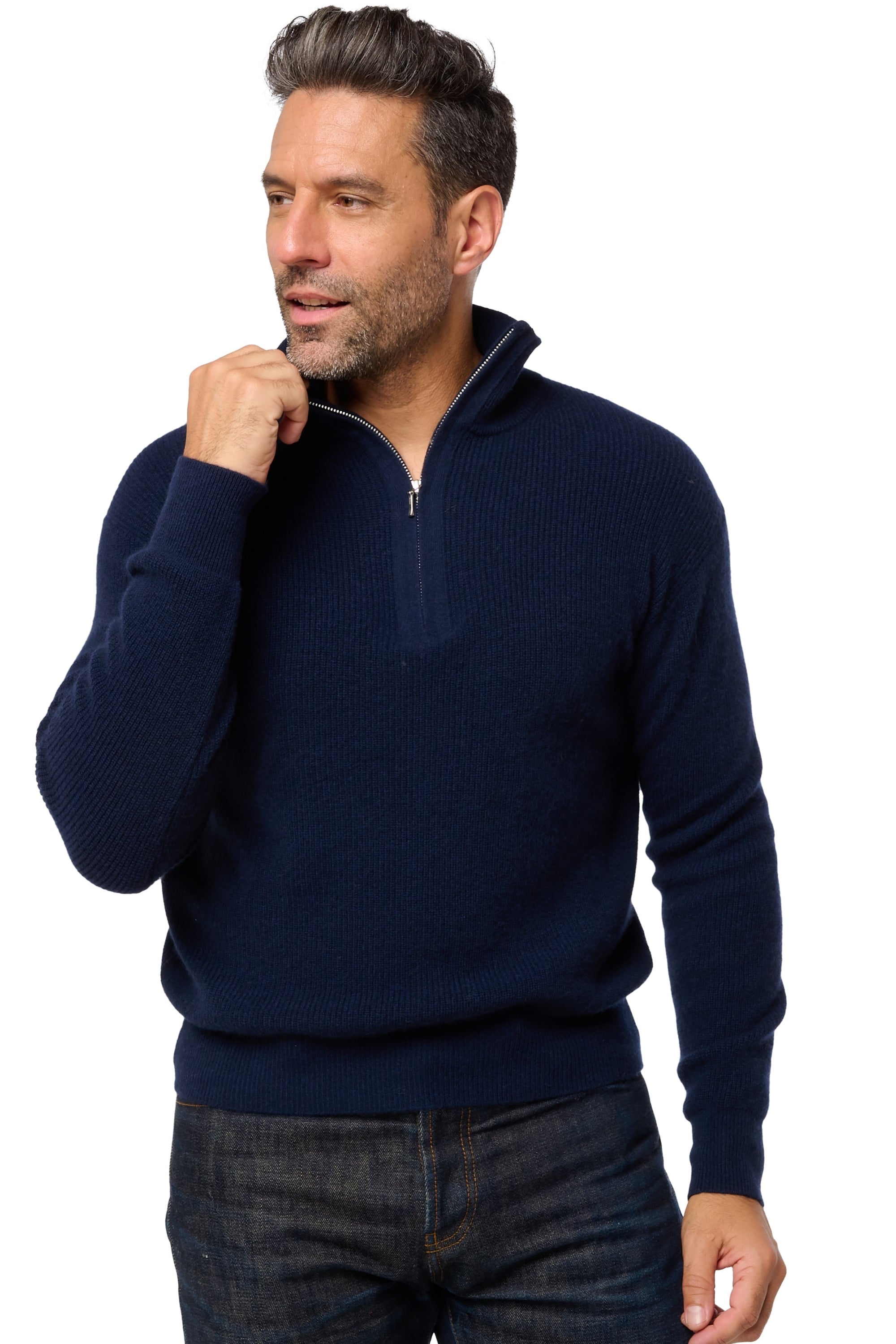 Dax Kaschmirpullover Herren - Dunkelmarineblau - Mahogany