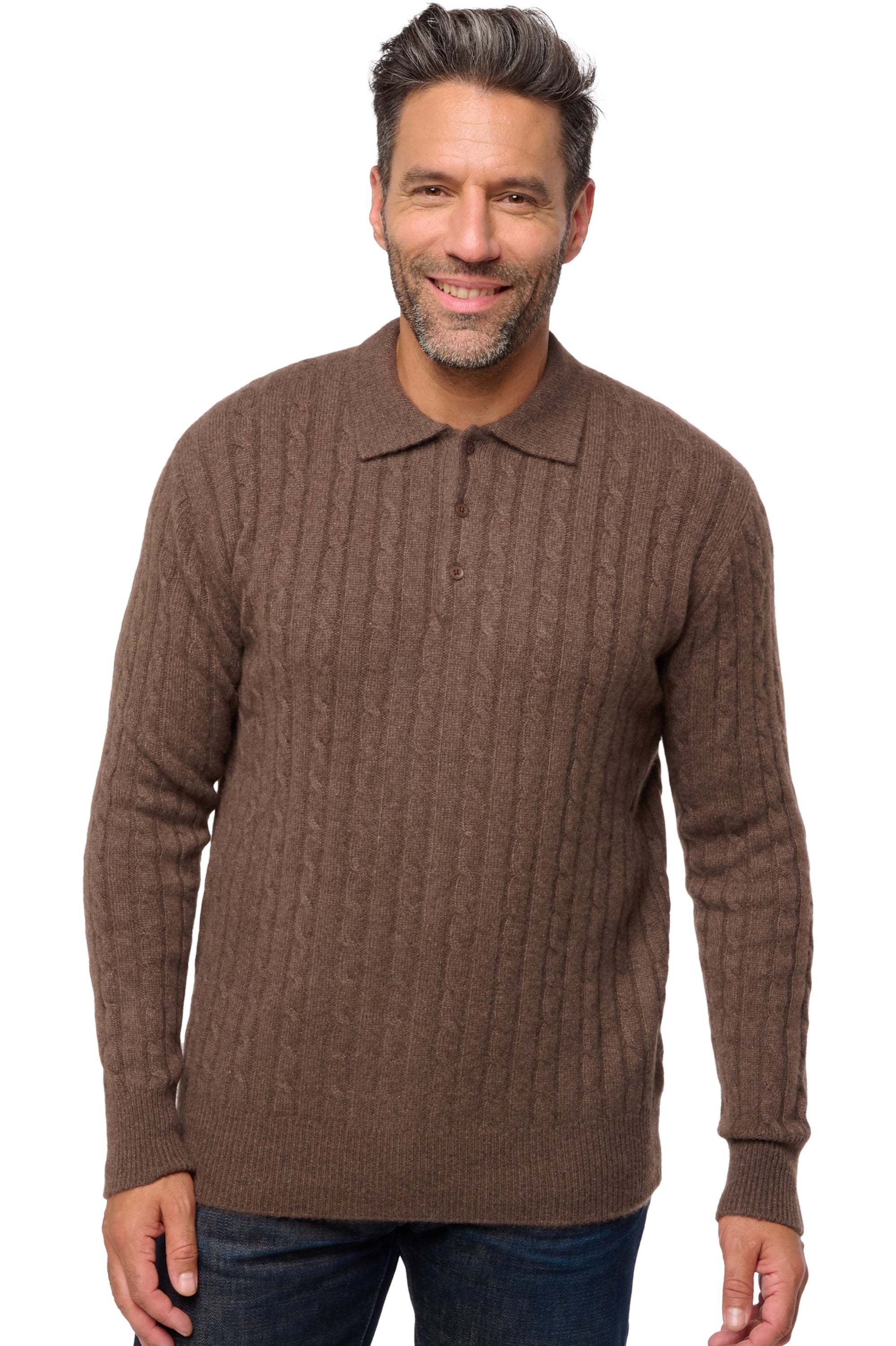 Doha aus Kaschmir Herren - marron chiné - Mahogany