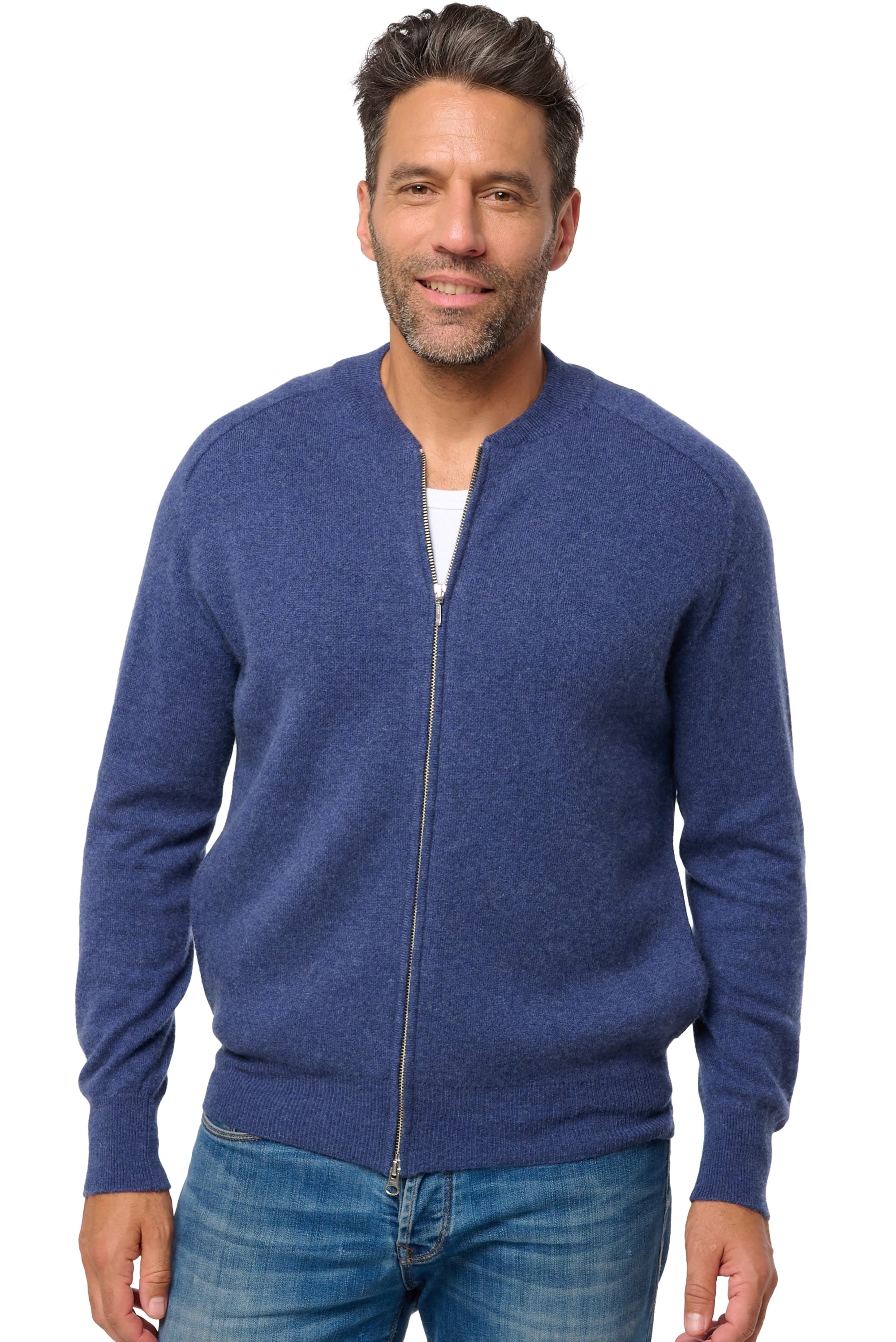 Dwaren Kaschmirpullover Herren - Indigo - Mahogany
