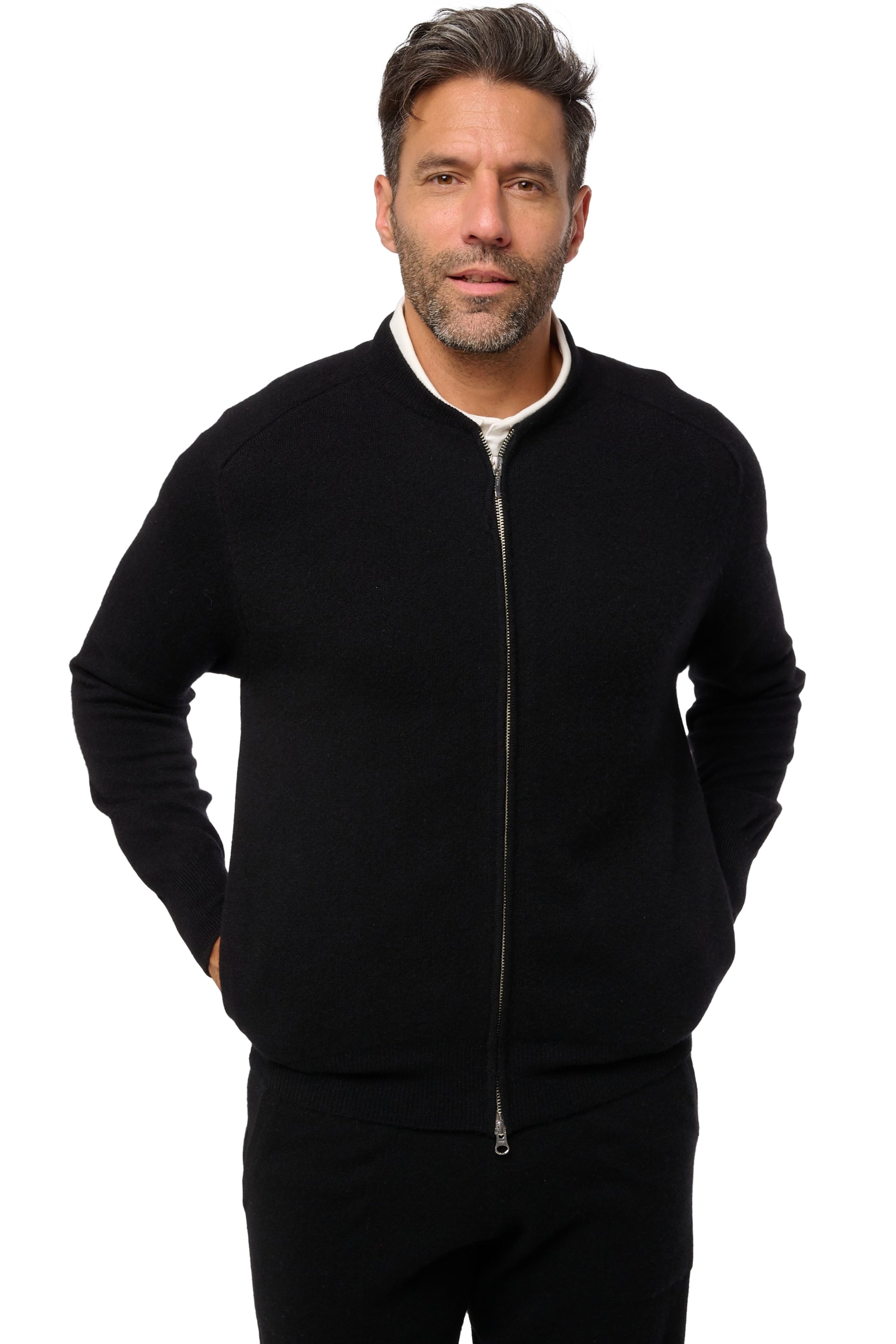 Dwaren Kaschmirpullover Herren - Schwarz - Mahogany