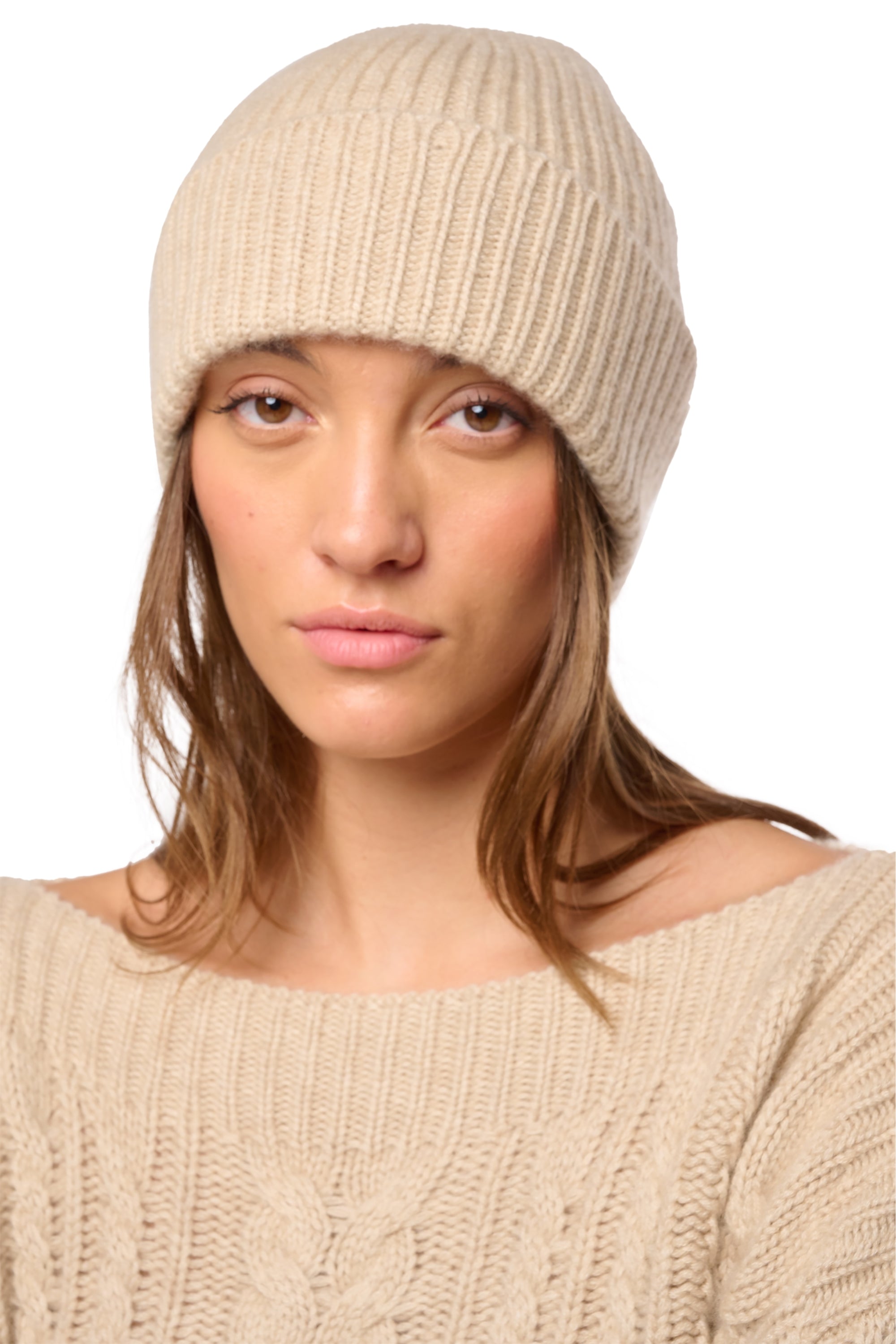 Dido aus gemischtem Kaschmir - natural winter dawn - Mahogany