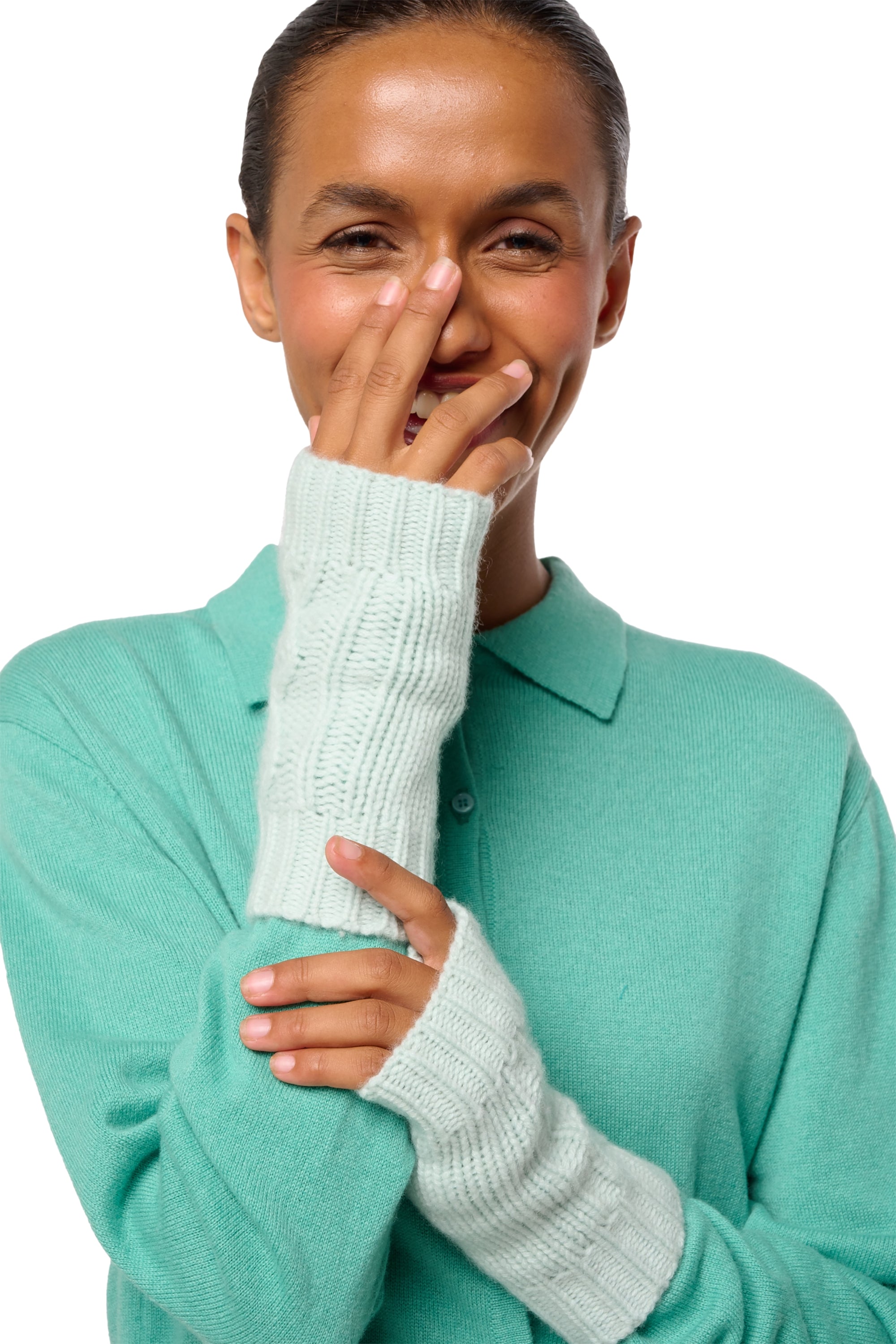 Fäustlinge aus Kaschmir, 100 % Kaschmir, unisex, grob / 6-fädig und mehr, Zopfmuster, Mahogany