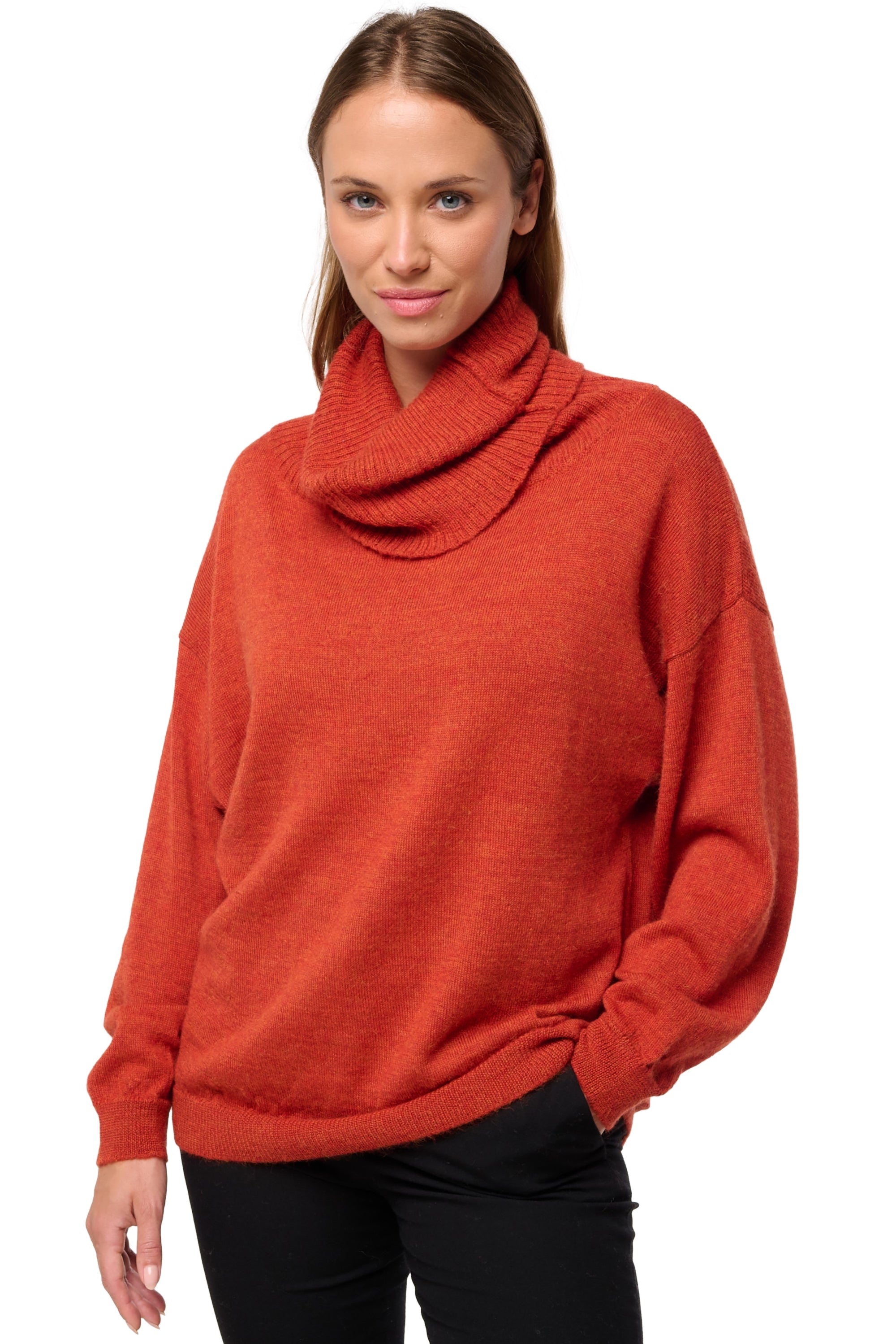 Tanis aus Baby-Alpaka für Damen – Pumpkin – Mahogany