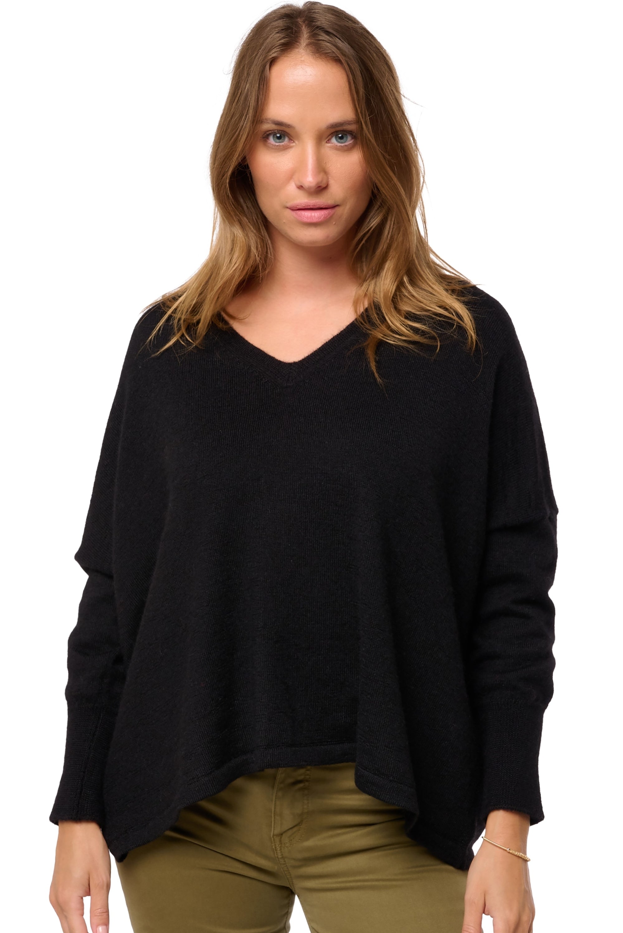 Damara aus Baby-Alpaka Damen - schwarz - Mahogany