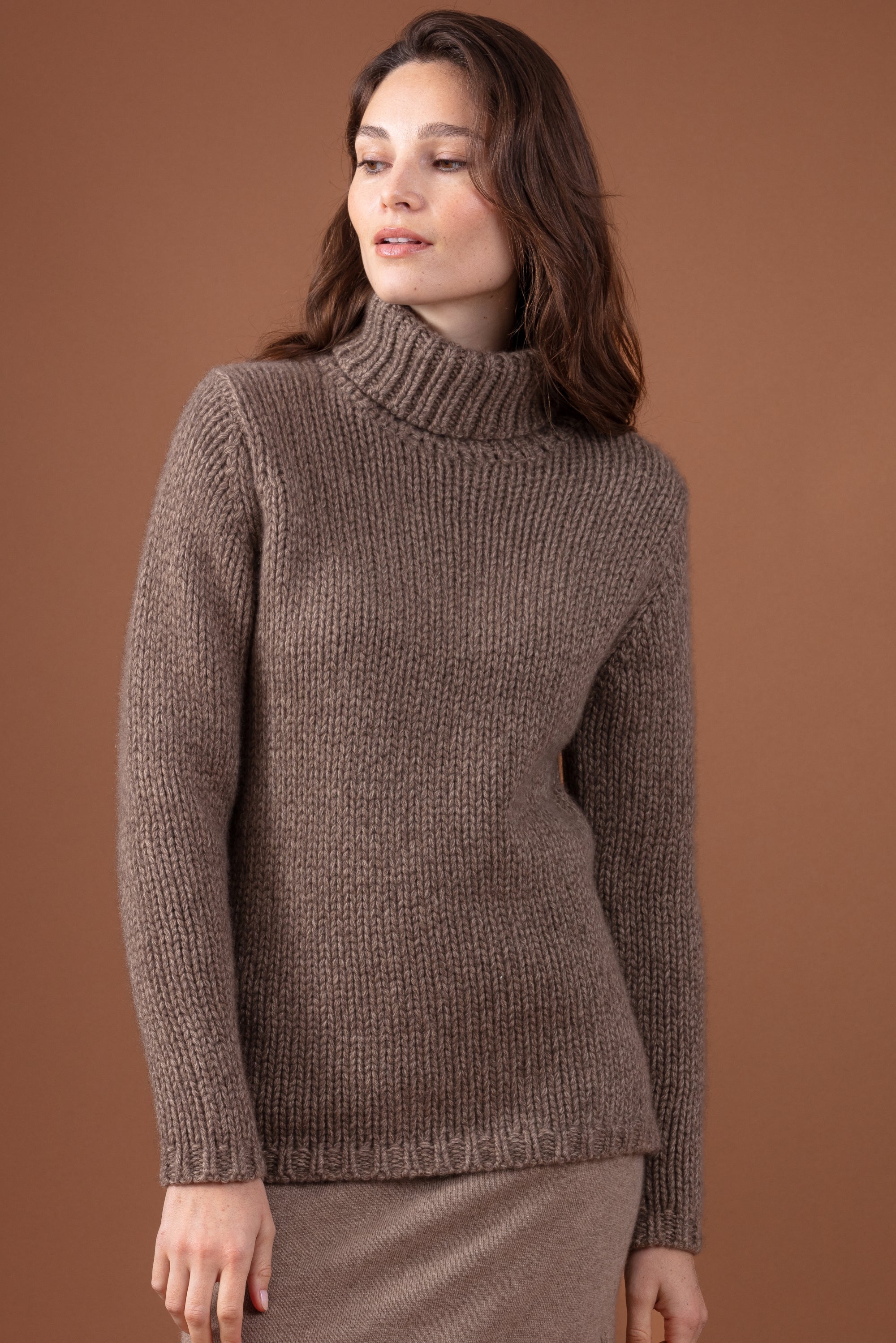 Vicenza Kaschmirpullover Damen - natural stone / natural brown - Mahogany