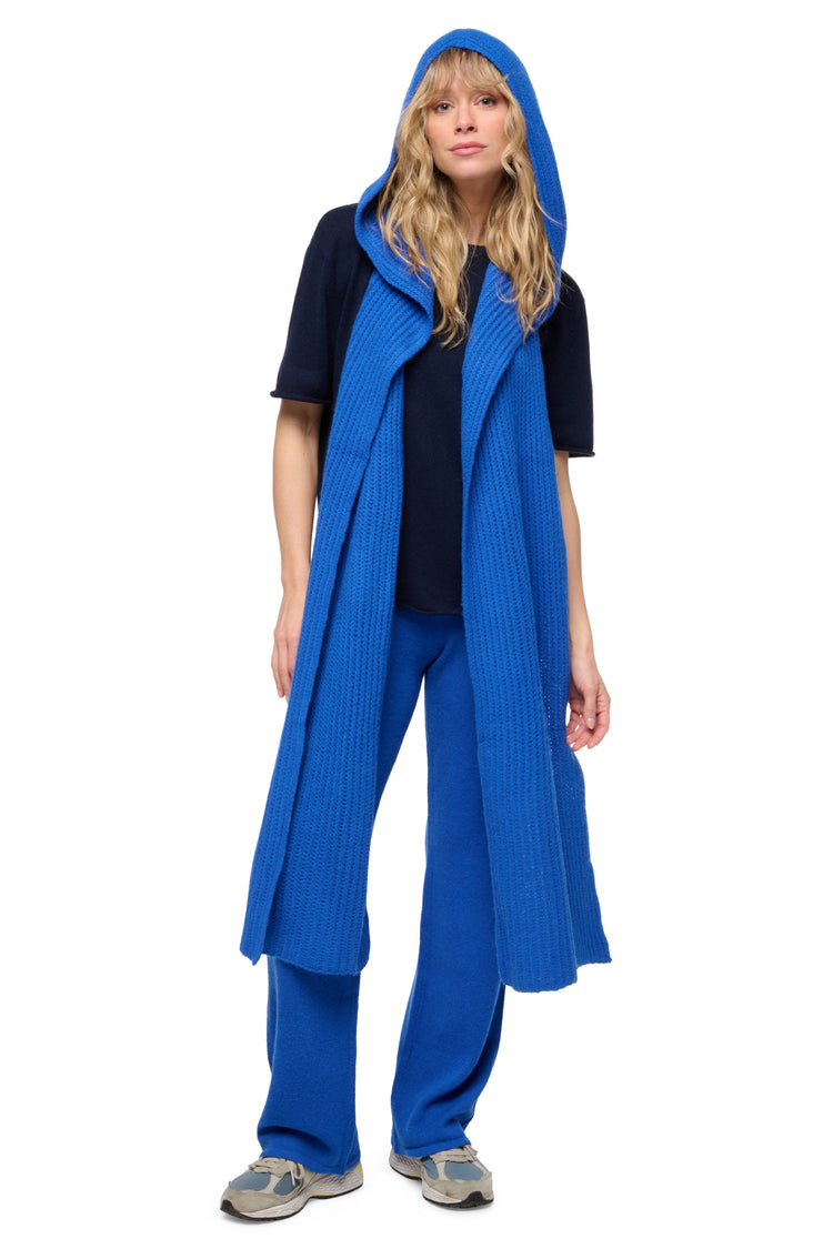 Schal aus Yak, 100 % Yak, Damen, Kapuze, grob / 6 Fäden und mehr, normale Strickart, Mahogany