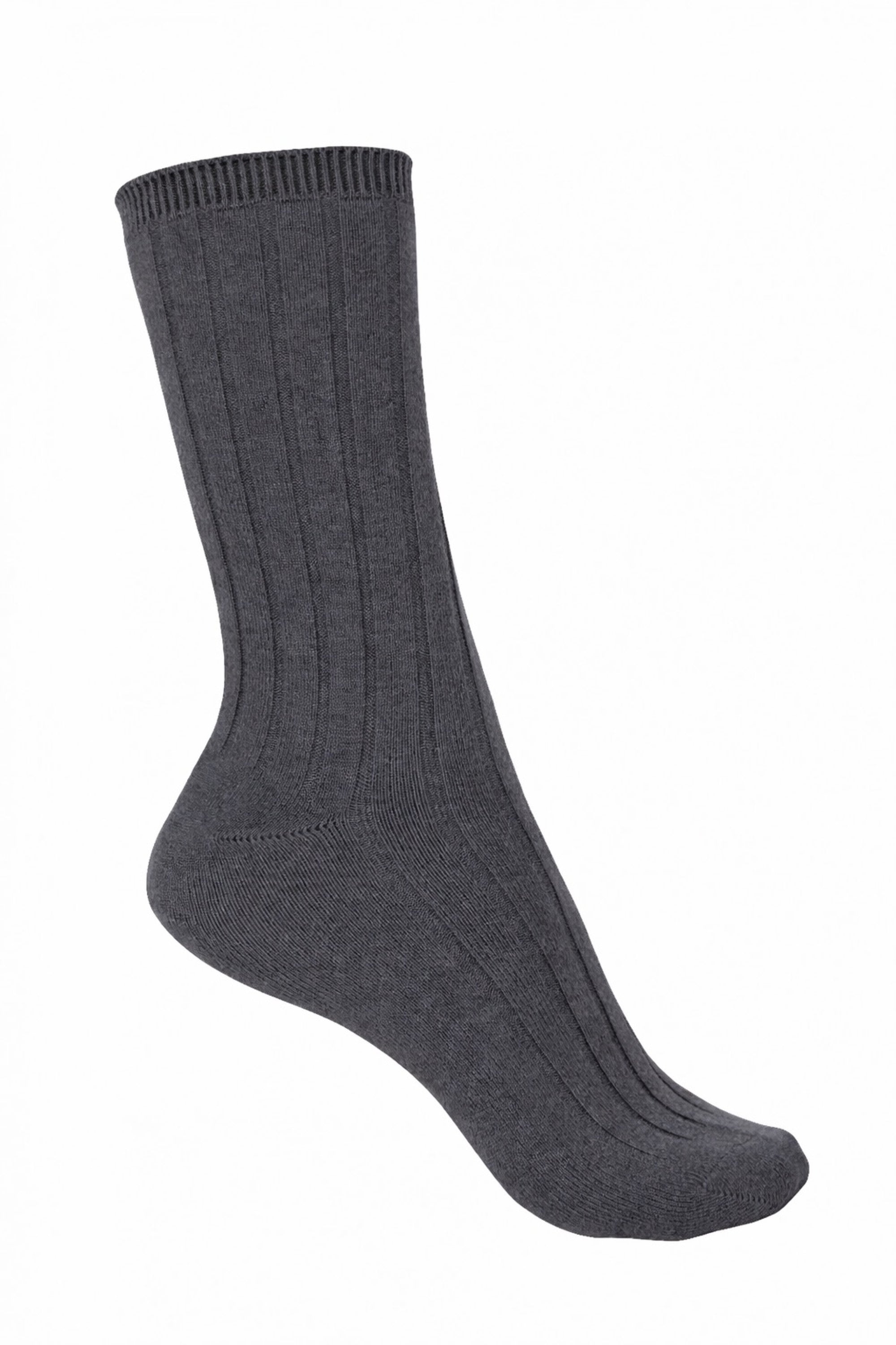 Kaschmirsocken aus Kaschmir & Elasthan, 88 % Kaschmir / 12 % Elasthan, Damen, normal / 2 und 4 Fäden, gerippt, Mahogany