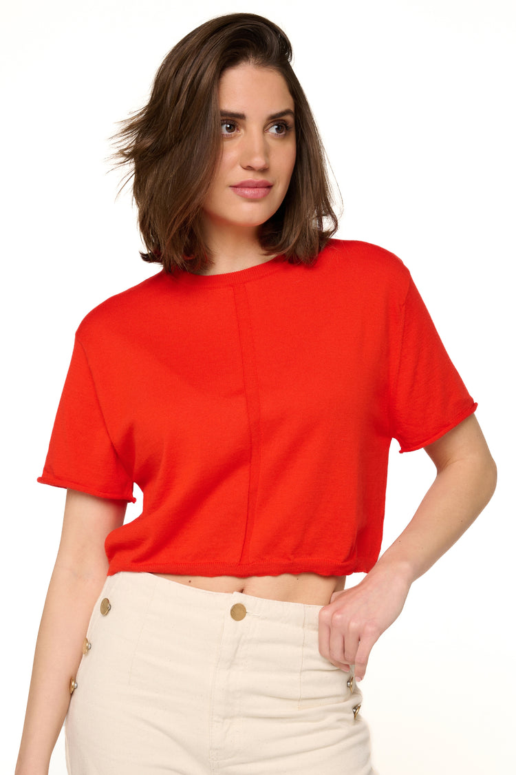 Rita aus Kaschmir und Baumwolle Damen - tomato - Mahogany