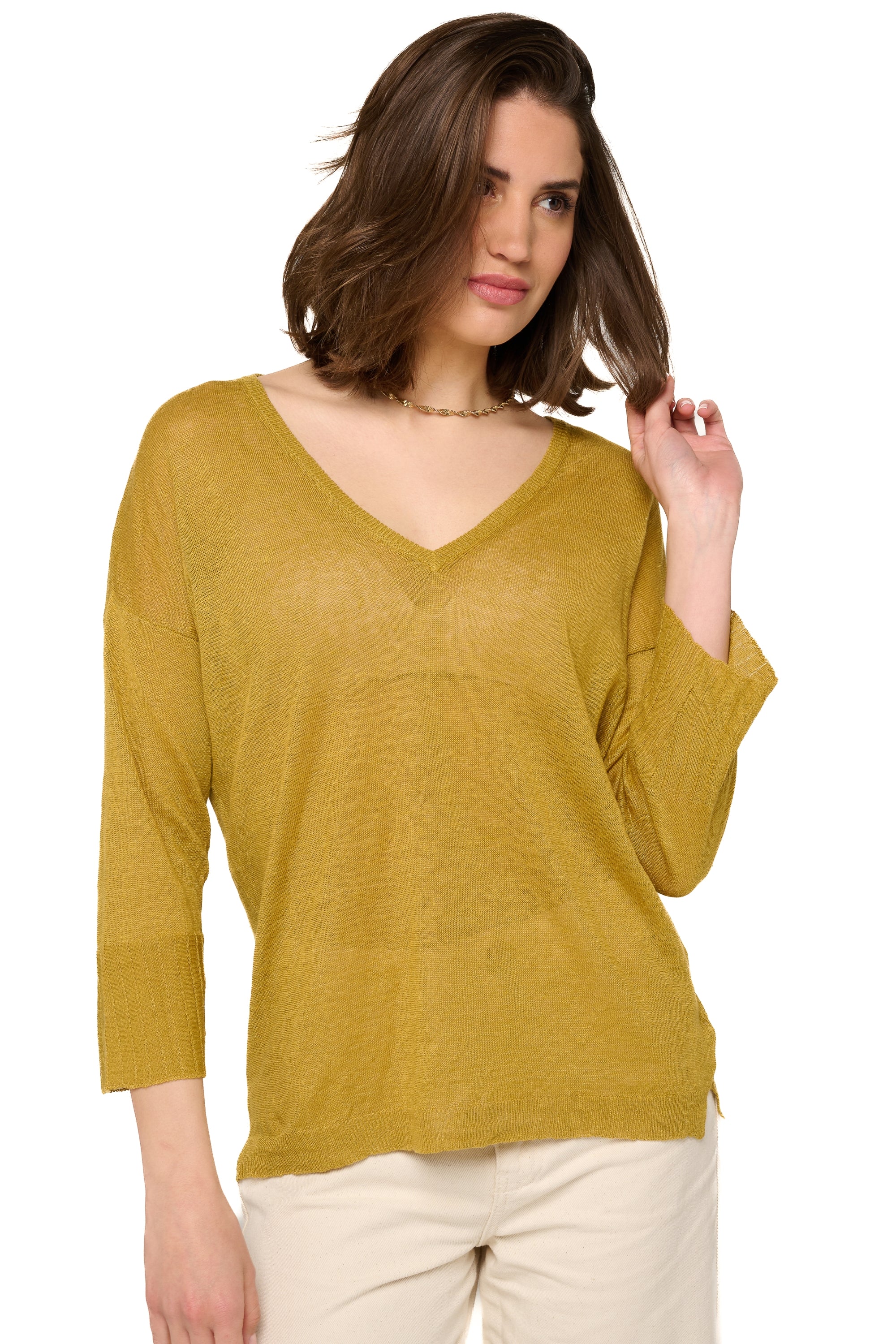 Rosanna aus Leinen Damen - curry - Mahogany