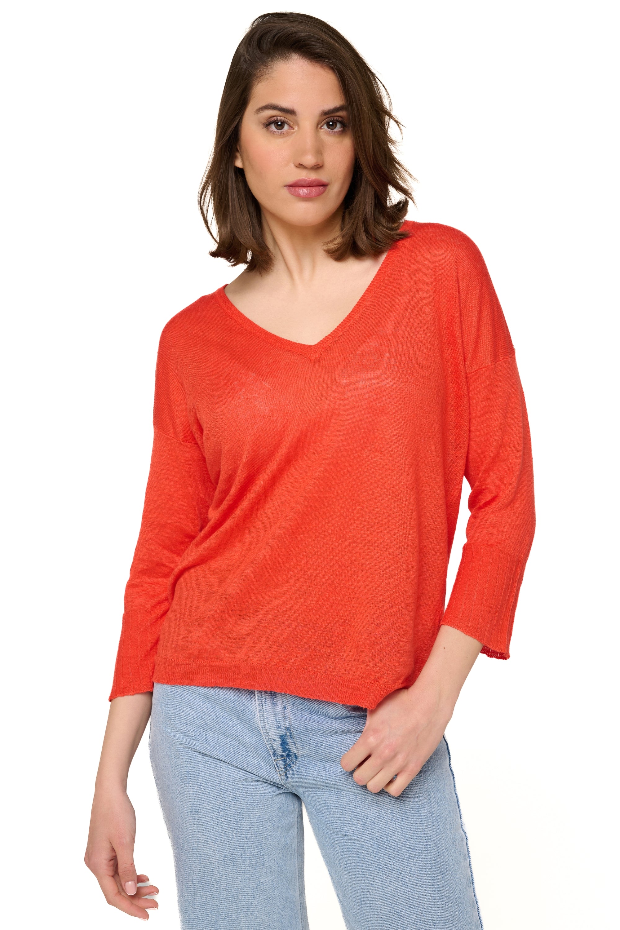 Rosanna aus Leinen Damen - salsa - Mahogany