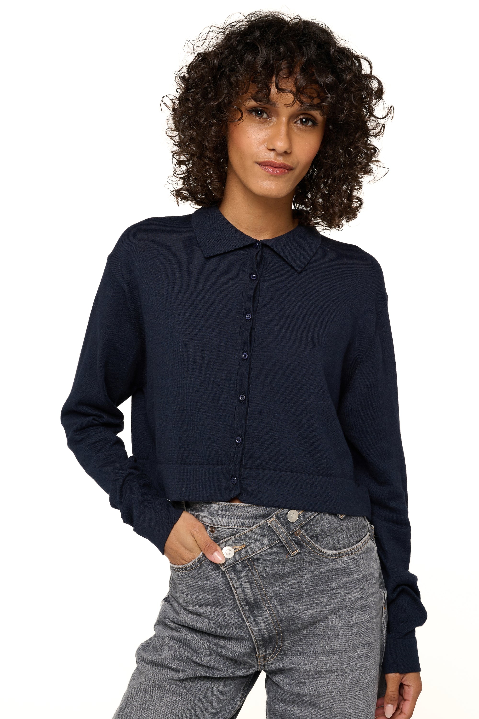 Rishi aus Kaschmir und Baumwolle für Damen - navy - Mahogany