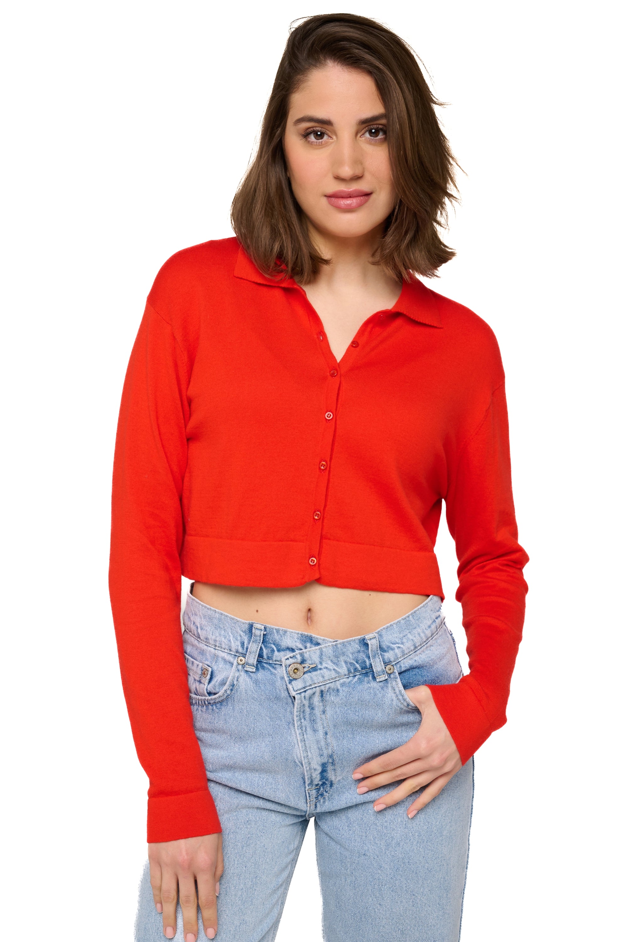 Rishi aus Kaschmir und Baumwolle für Damen - tomato - Mahogany