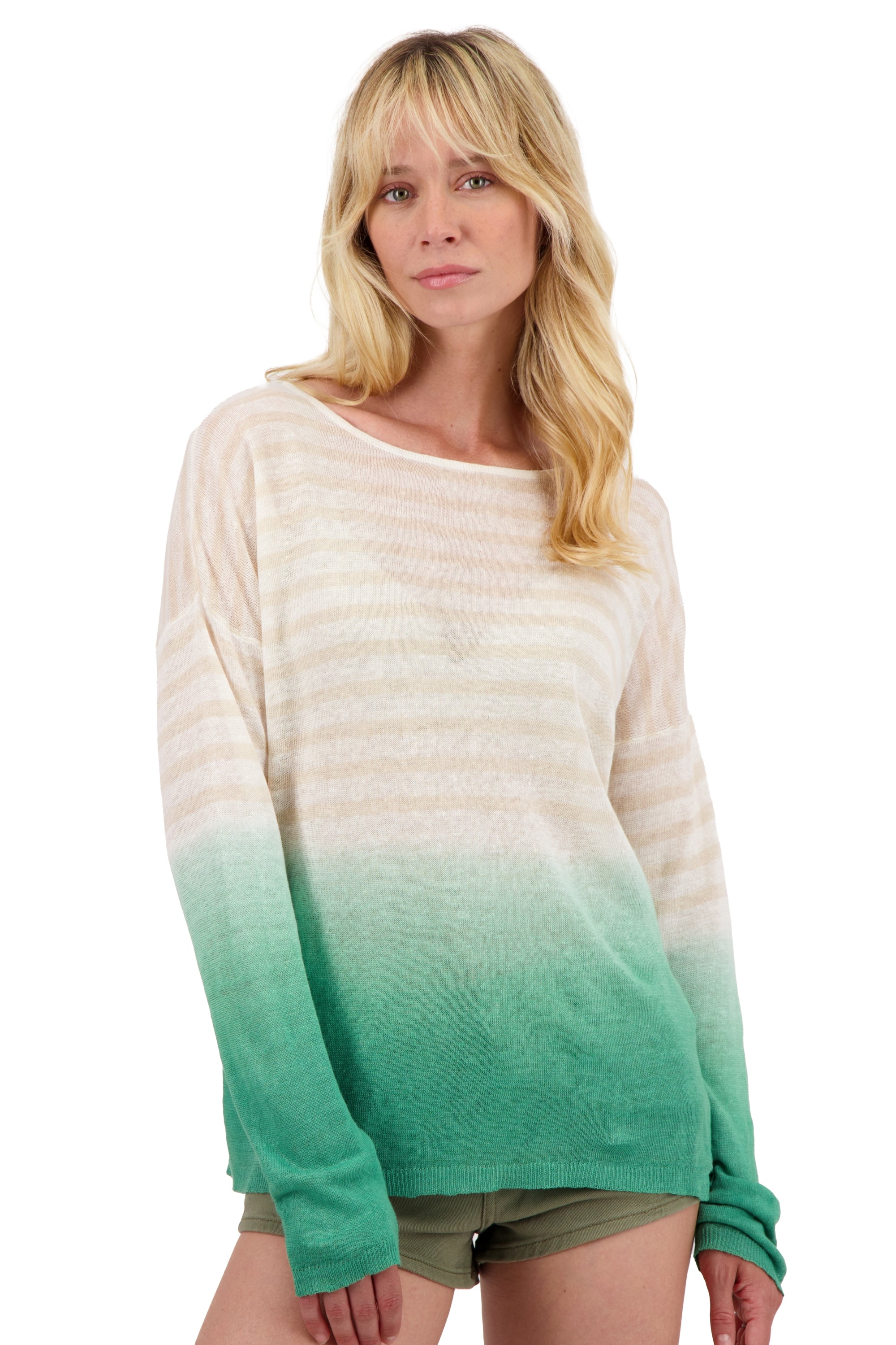 Leinenpullover, 100 % Leinen, Damen, Bootsausschnitt, gerader Schnitt, lange Ärmel, fein, Mahogany