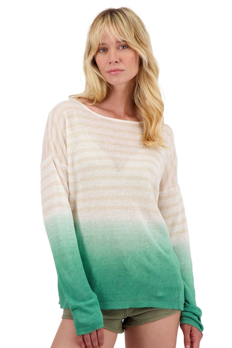 Leinenpullover, 100 % Leinen, Damen, Bootsausschnitt, gerader Schnitt, lange Ärmel, fein, Mahogany