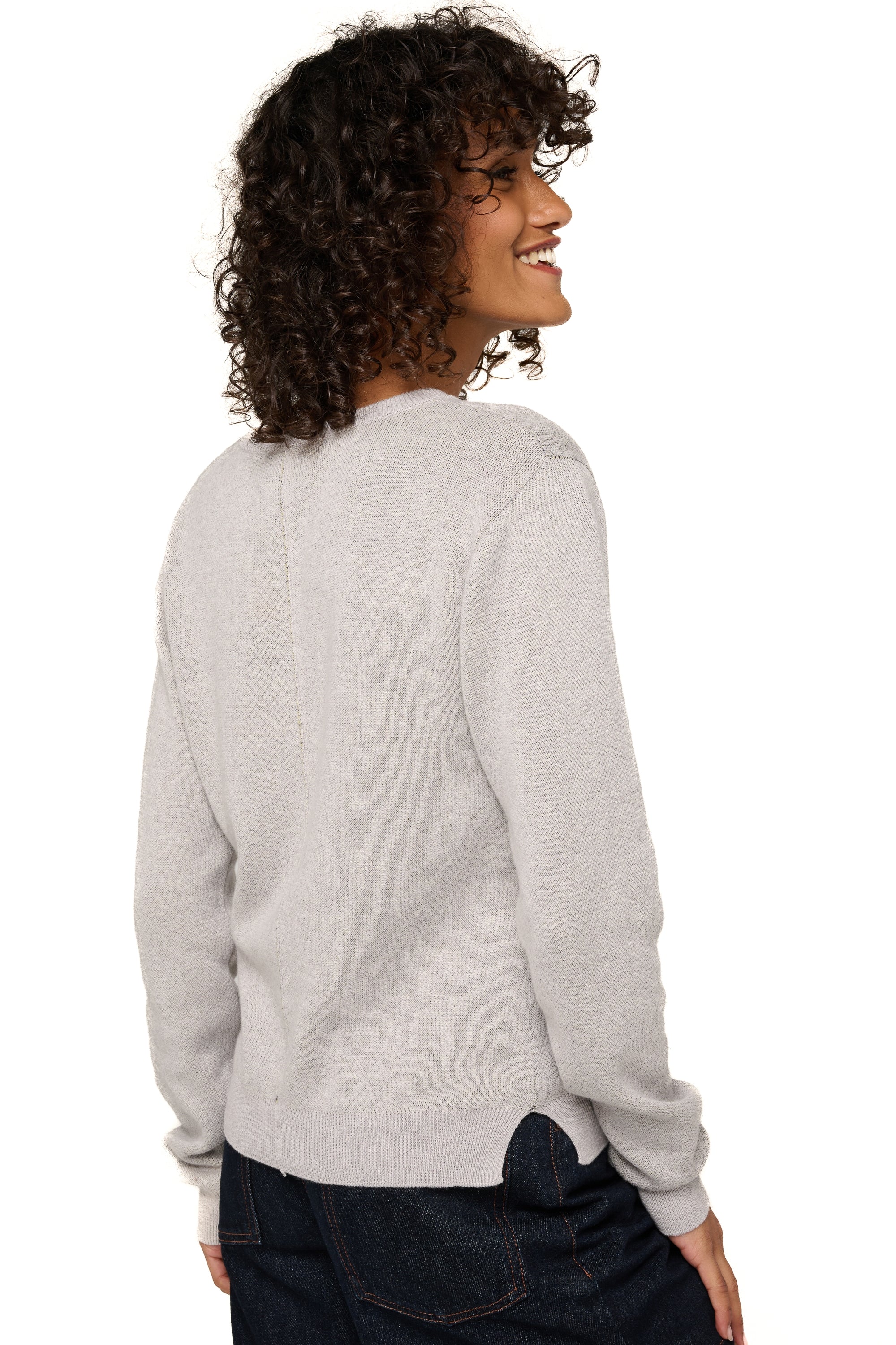 Roxy en cachemire et coton femme - Vue 2 - foggy / granita - Mahogany
