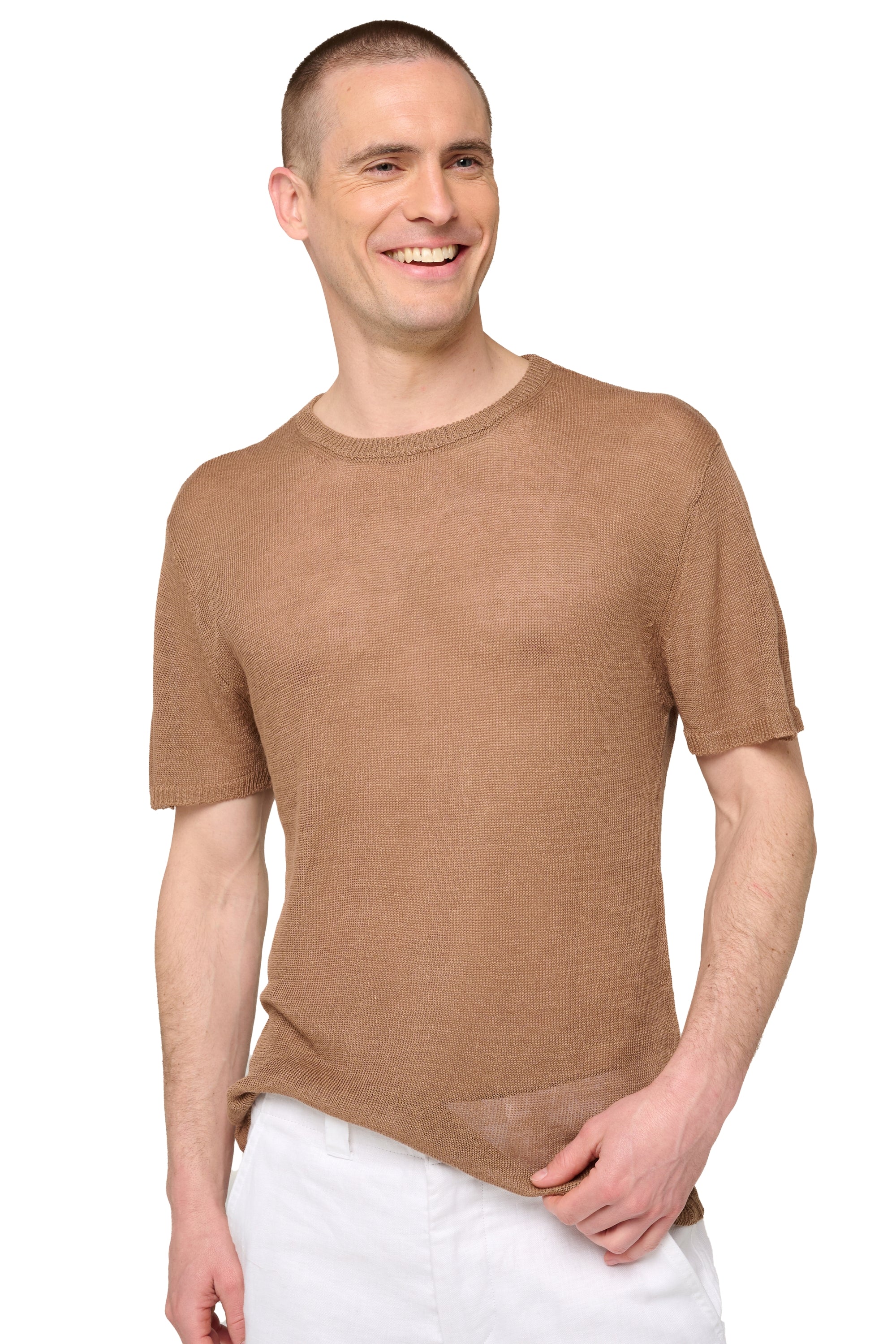 Rayan en lin homme - Vue 2 - nutmeg - Mahogany