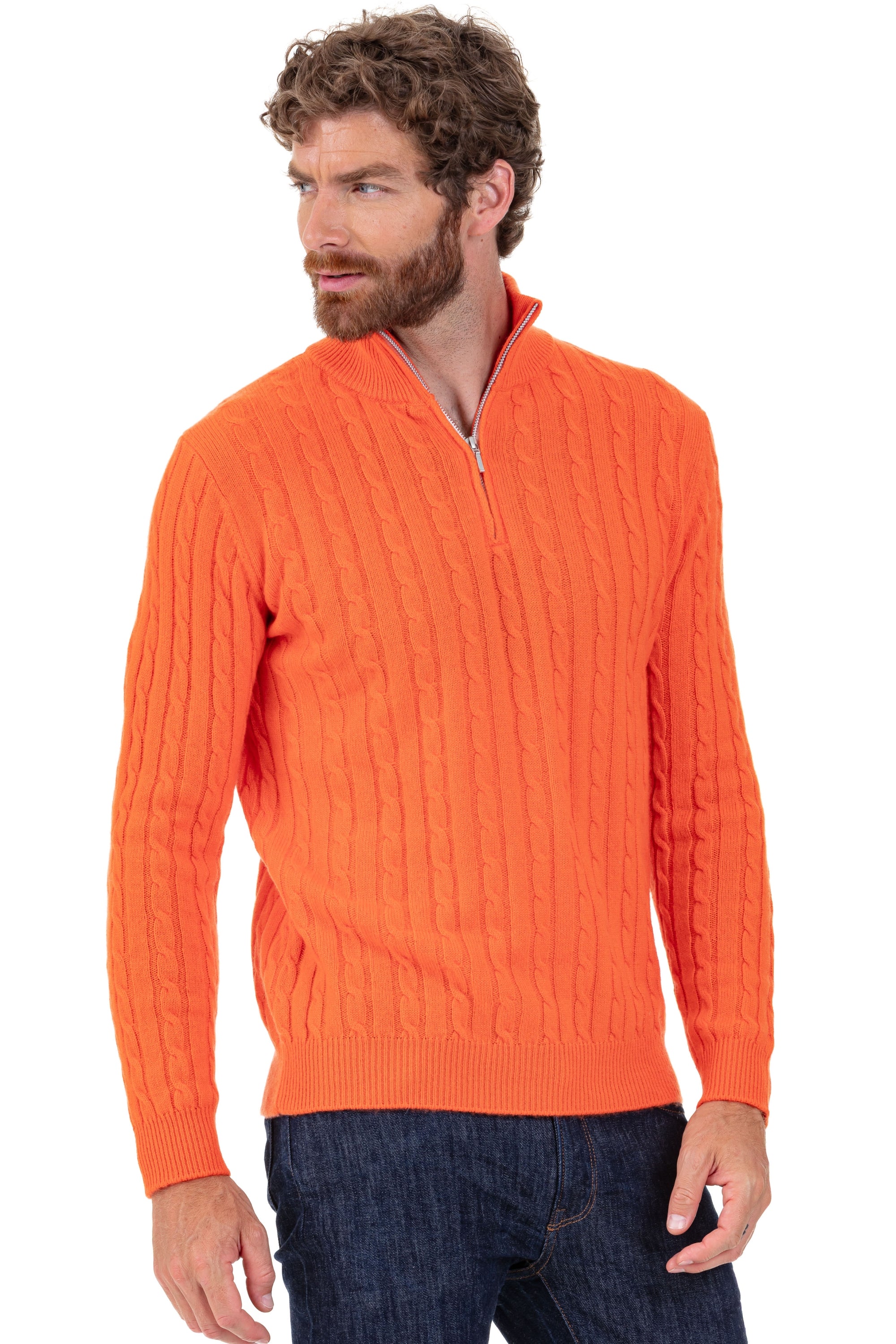 Taurus aus Kaschmir Herren - orange - Mahogany