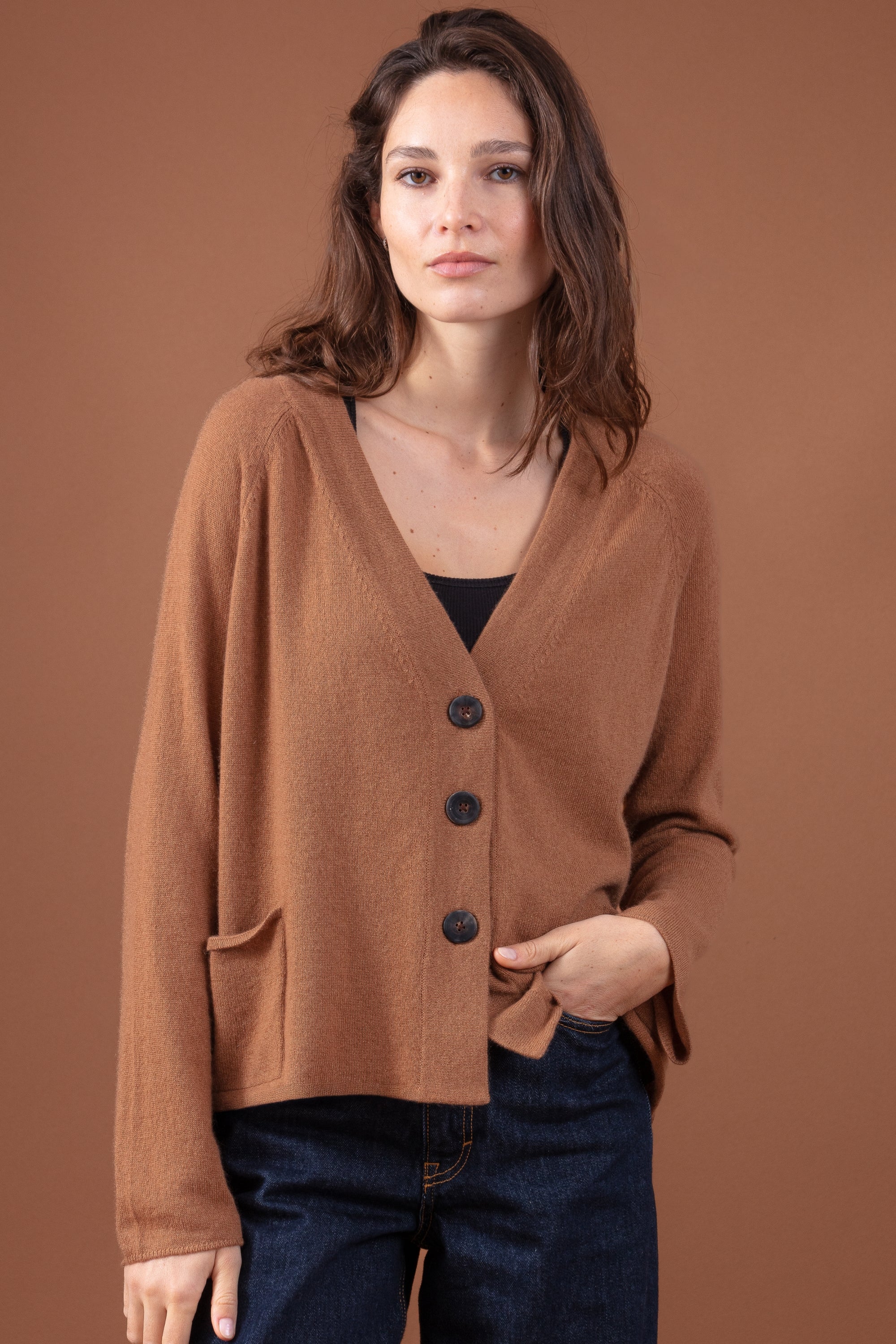 Chana Kaschmirpullover Damen - butterscotch - Mahogany