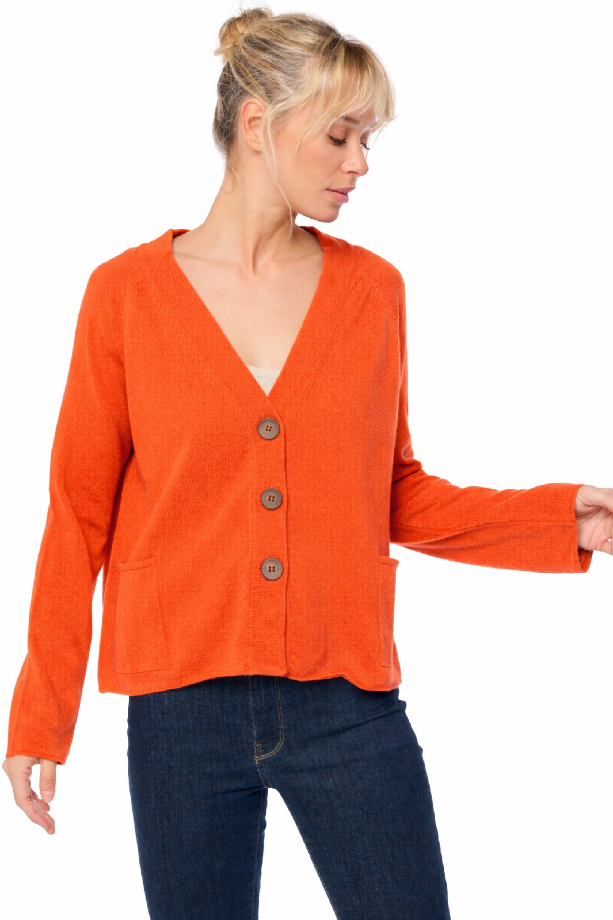 Chana Kaschmirpullover Damen - orange - Mahogany