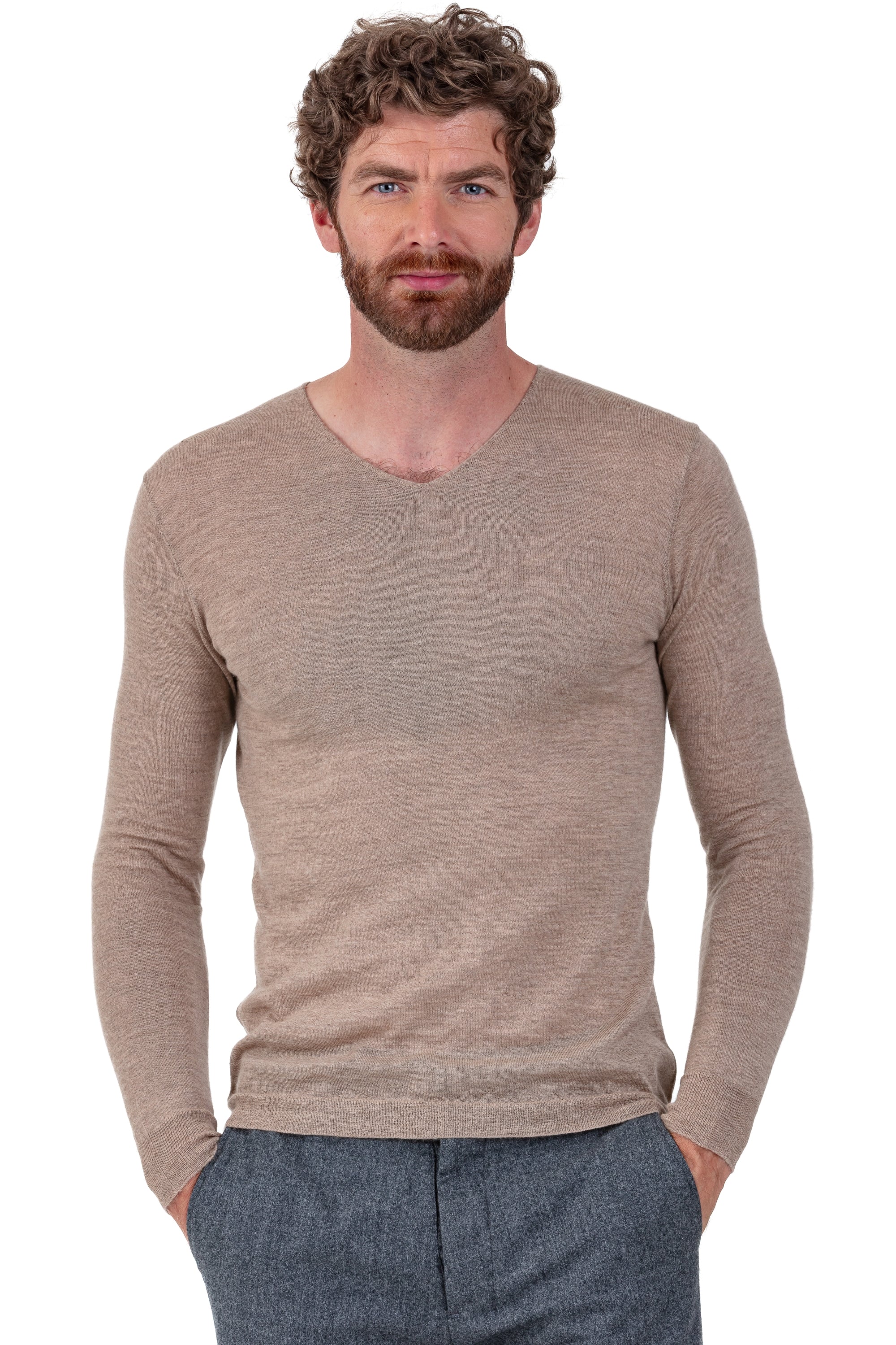 Leopaul aus Kaschmirduvet für Herren - Nerz - Mahogany