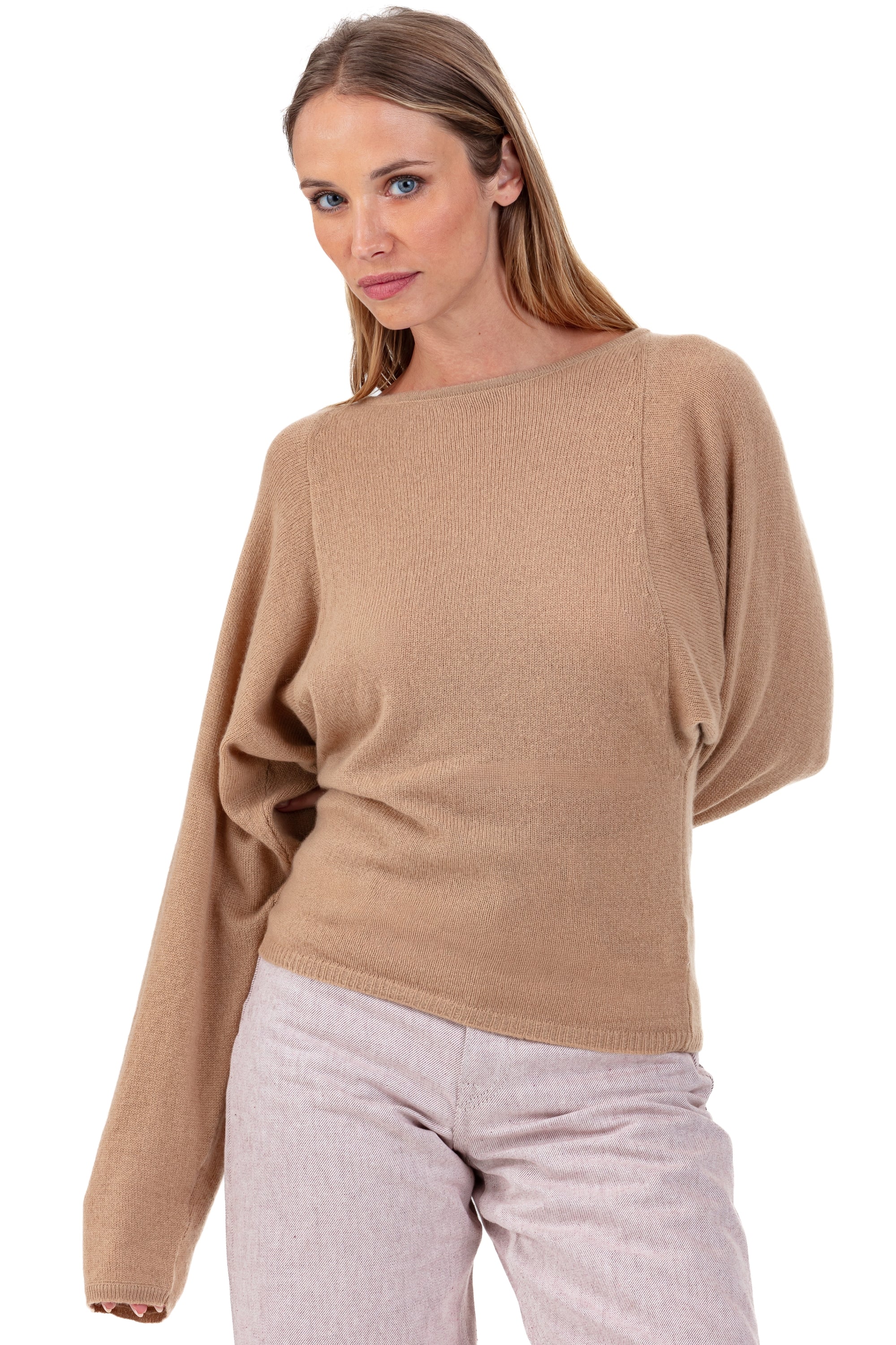 Kaschmirpullover, 100 % Kaschmir, Damen, Bootsausschnitt, lange Ärmel, fein, , Mahogany