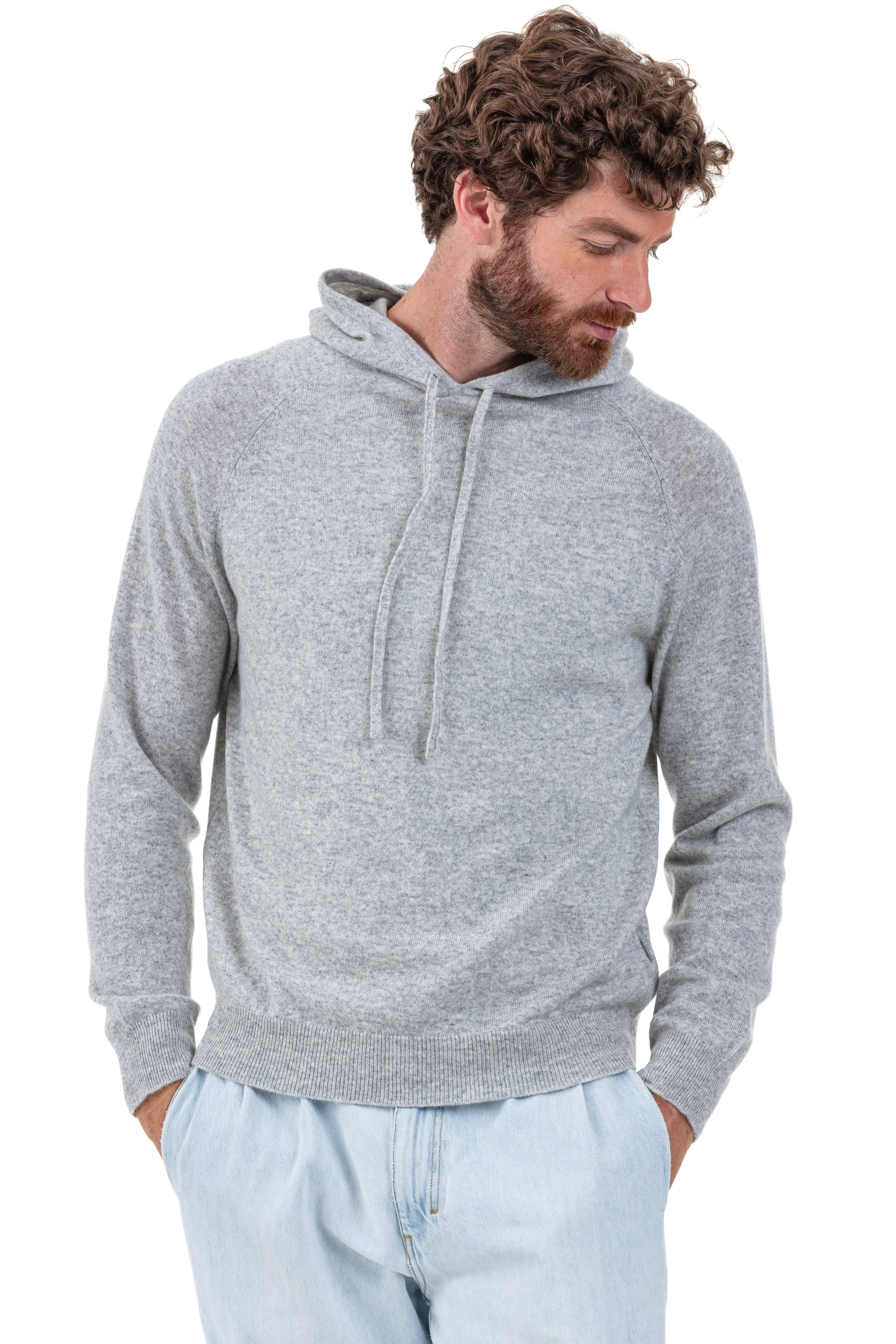 Sweatshirt aus Kaschmir, 100 % Kaschmir, Herren, Kapuze, gerade Passform, lange Ärmel, fein, , Mahogany