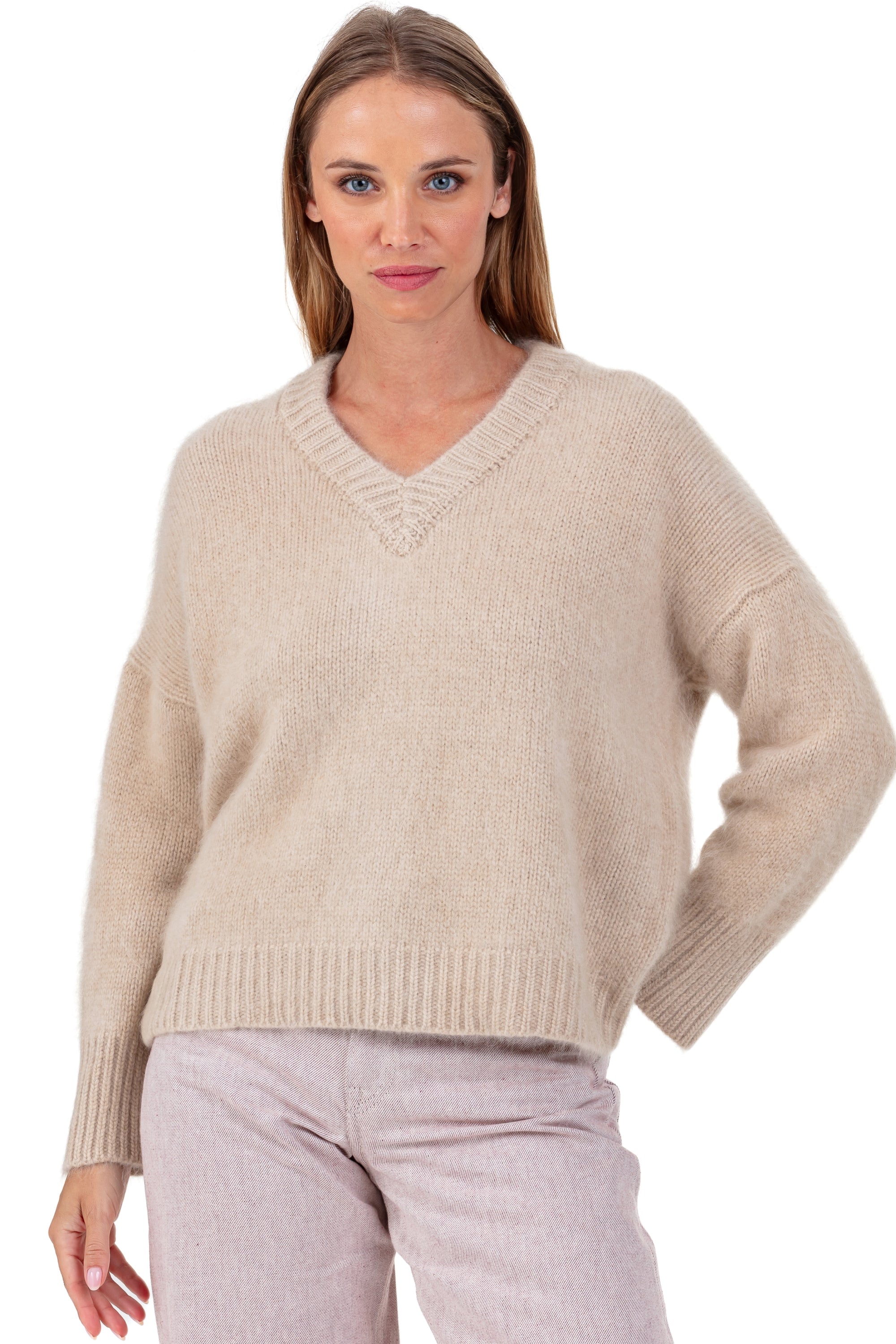 Pamela aus Cocoon-Kaschmir für Damen - Beige - Mahogany