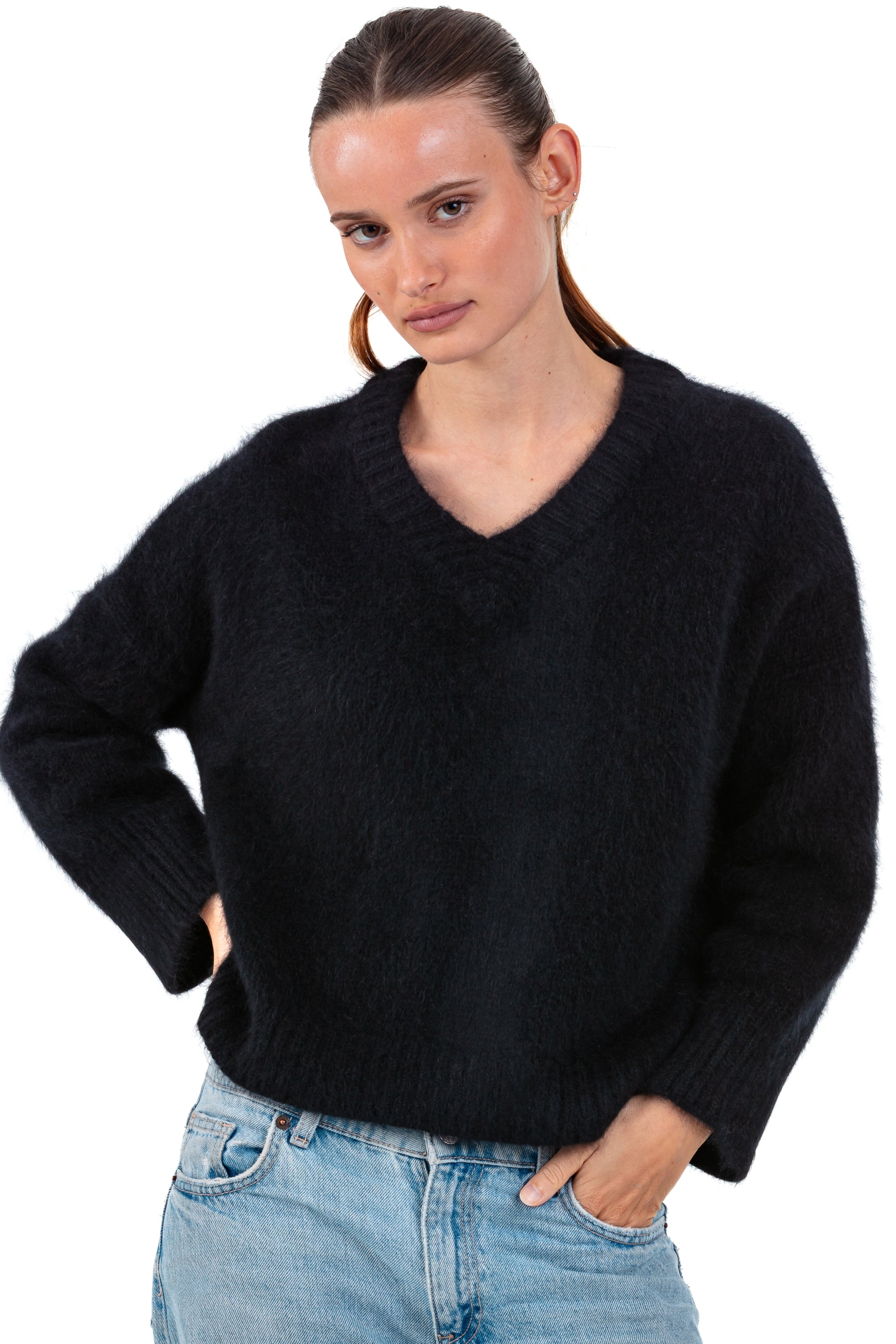 Pamela aus Cocoon-Kaschmir für Damen - Schwarz - Mahogany
