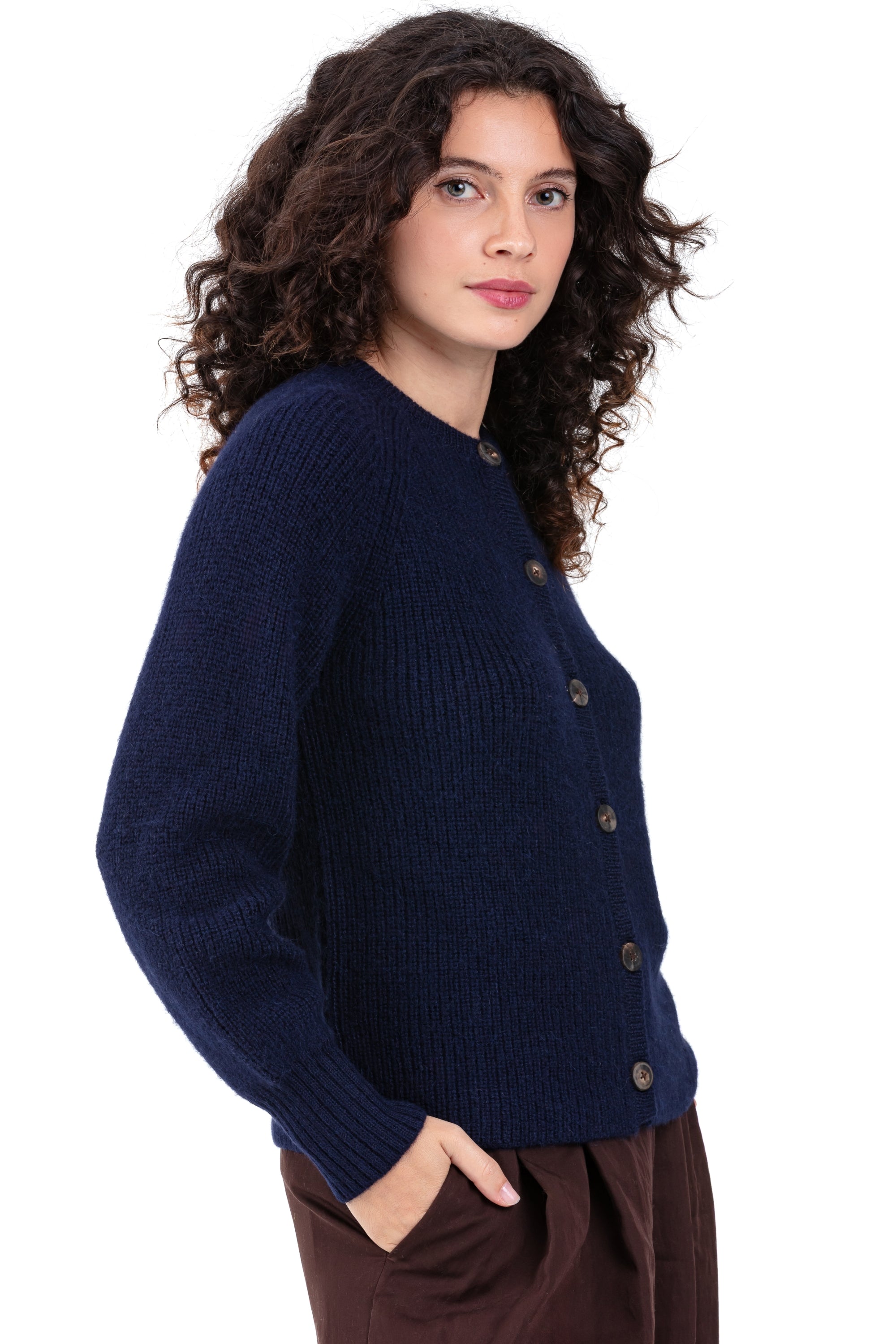 Pampelune Baby-Alpaka Pullover Damen - marineblau - Mahogany