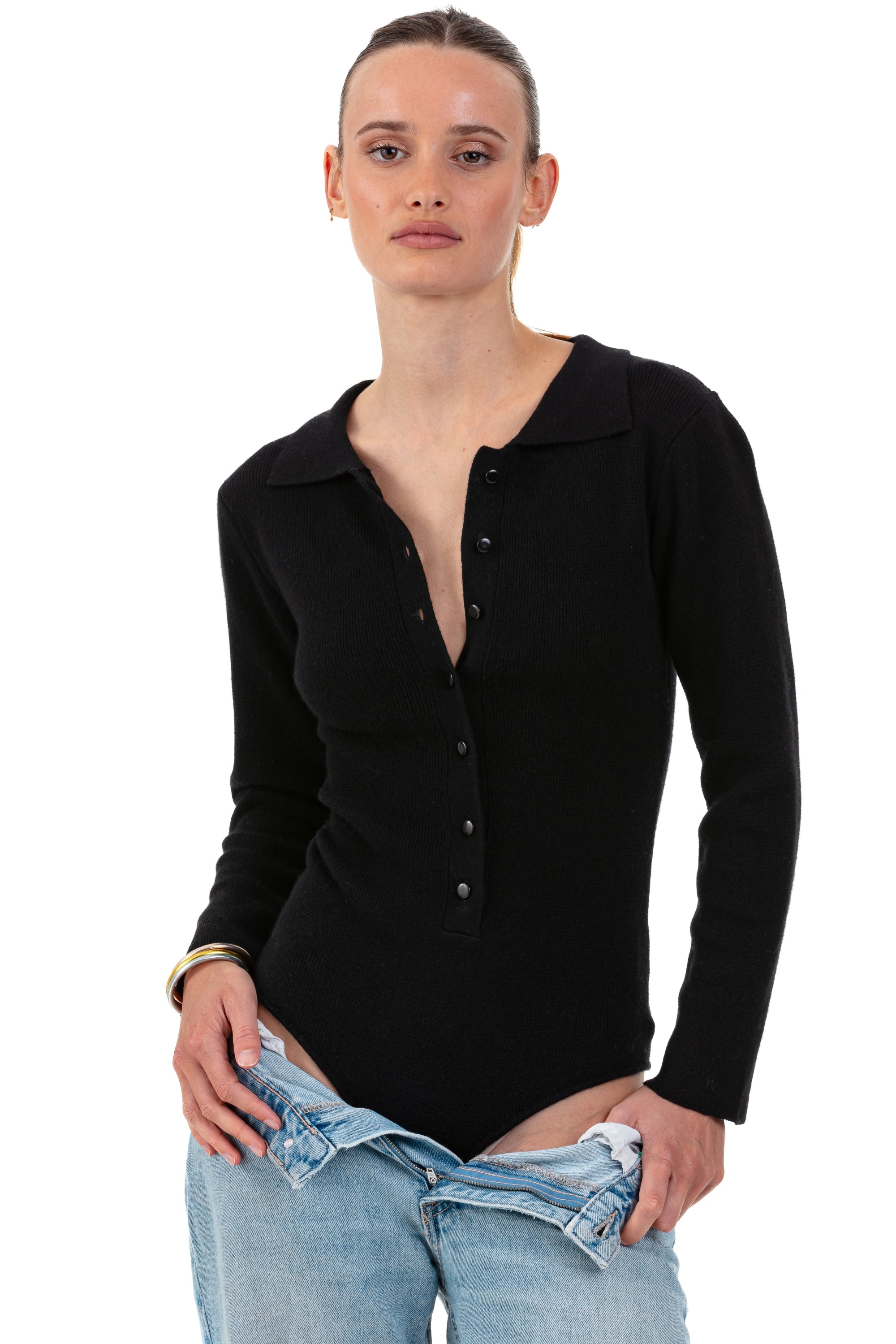 Panacotta aus Kaschmir Damen - schwarz - Mahogany