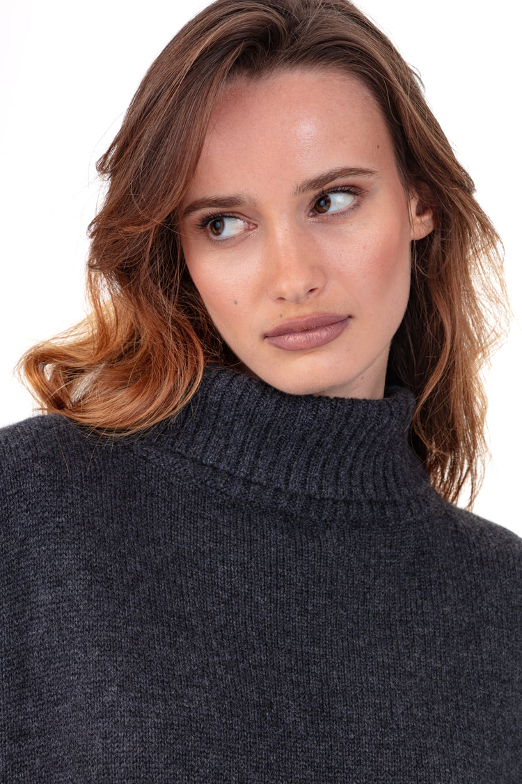 Kaschmirpullover, 100 % Kaschmir, Damen, Rollkragen, Oversize-Schnitt, lange Ärmel, fein, , Mahogany