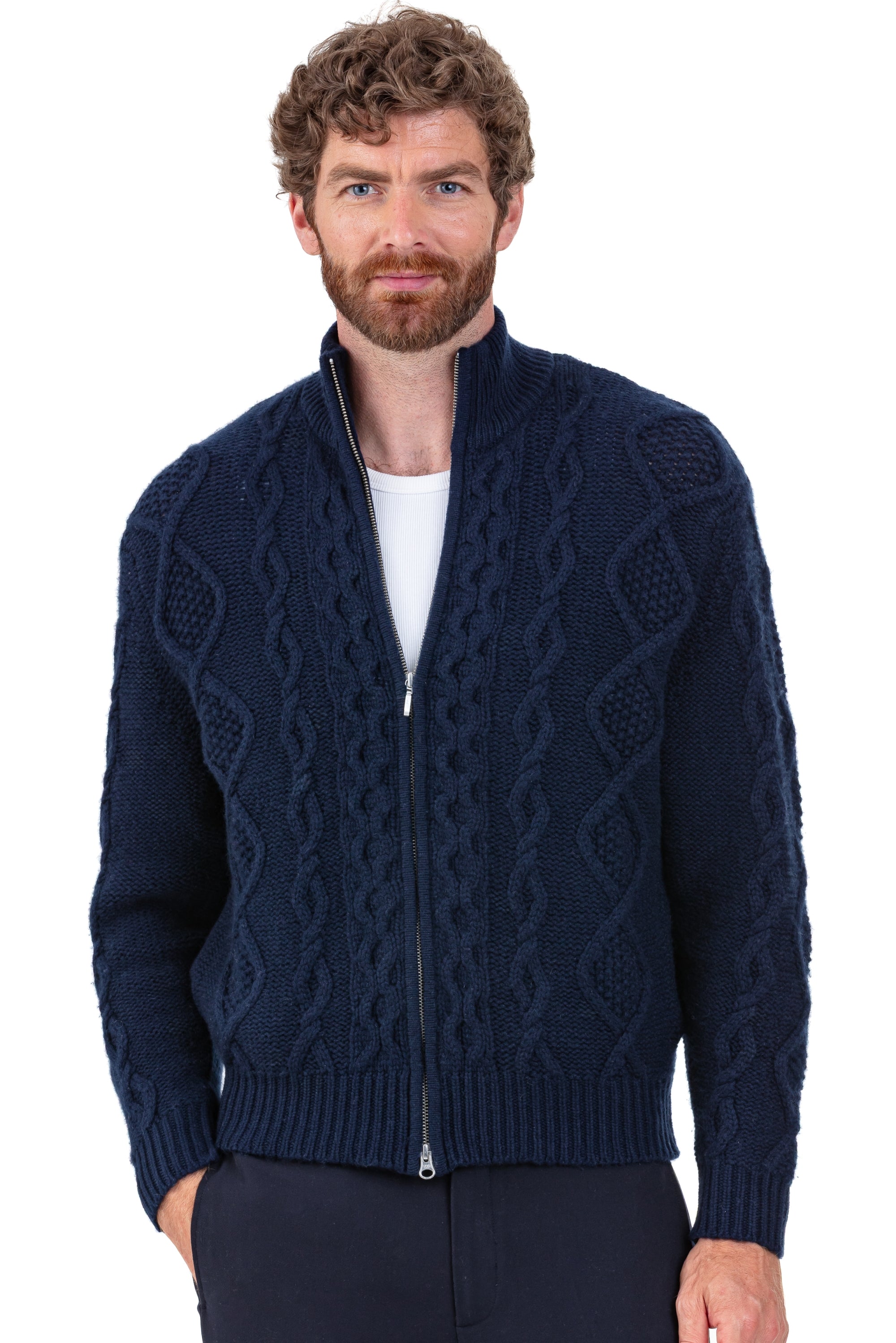 Patmos aus Kaschmir für Herren - dunkelmarineblau - Mahogany