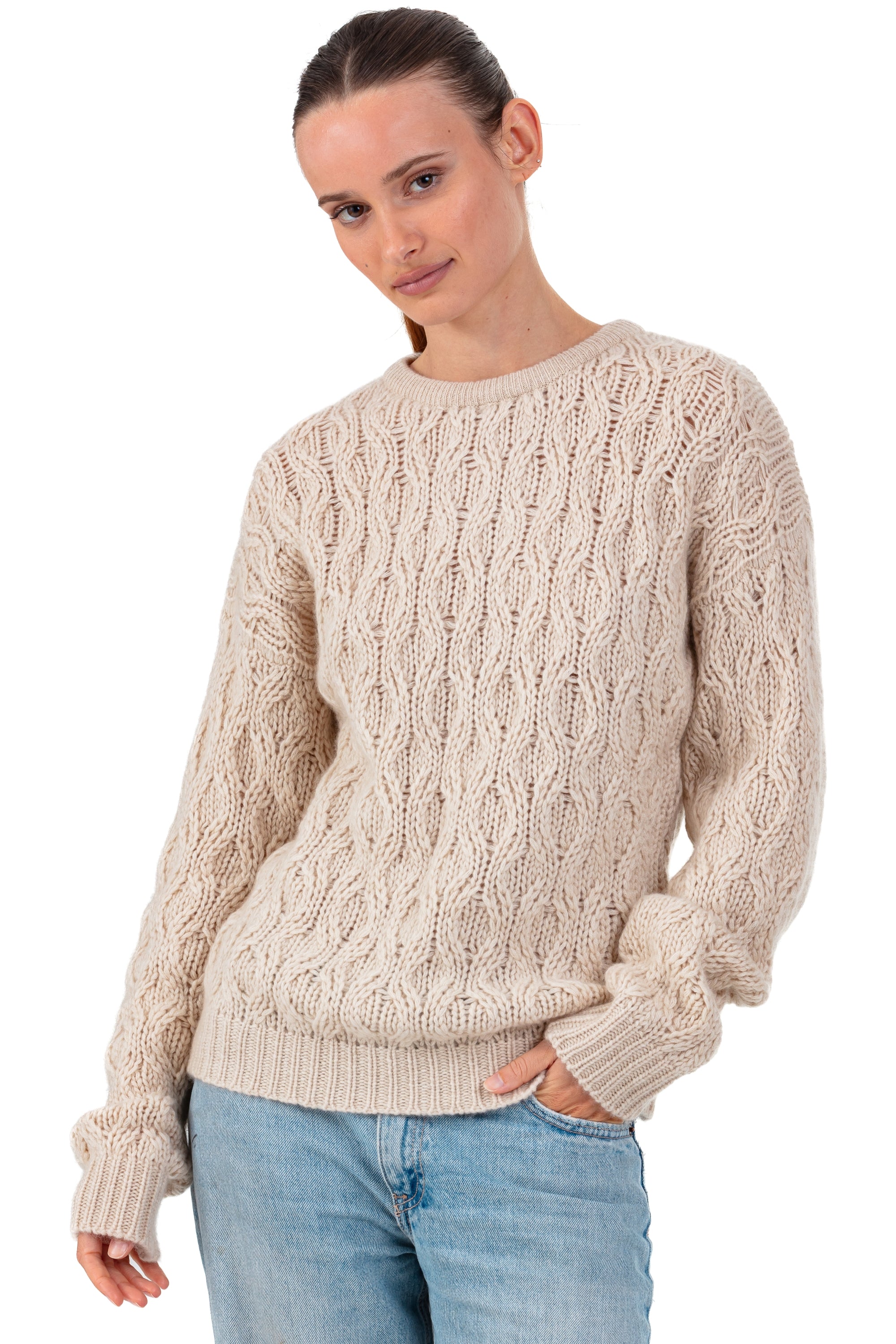 Paulette aus Kaschmir für Damen - natural beige - Mahogany