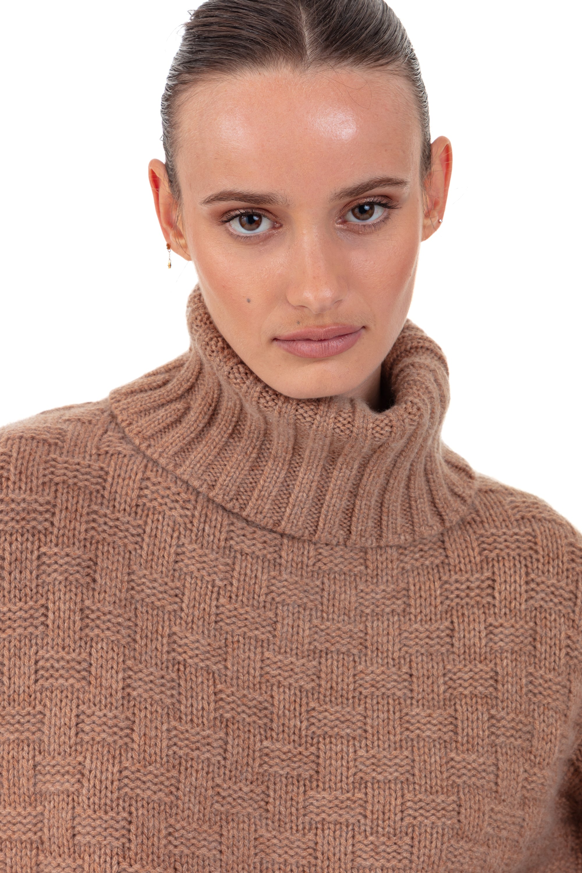 Persee en cachemire femme - Vue 3 - camel chiné - Mahogany