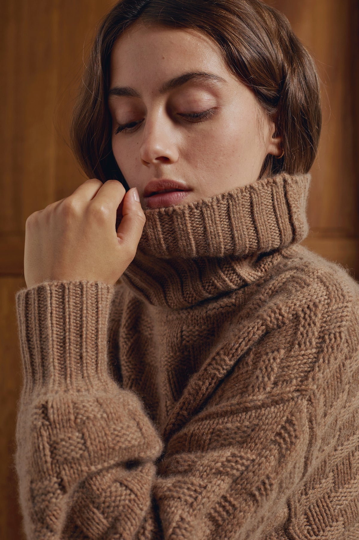Persee en cachemire femme - Vue 5 - camel chiné - Mahogany