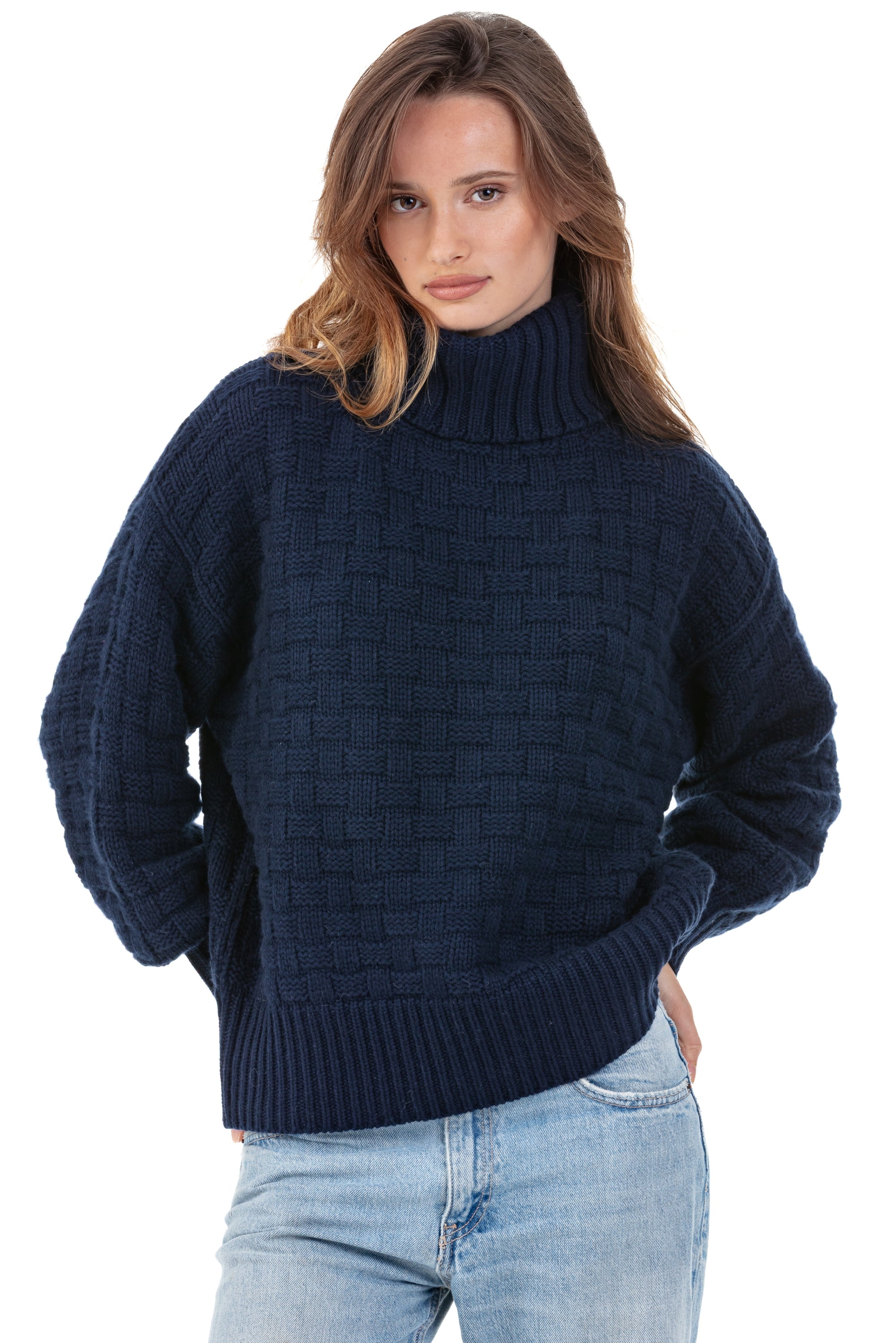 Persee Kaschmirpullover Damen - Dunkelmarineblau - Mahogany
