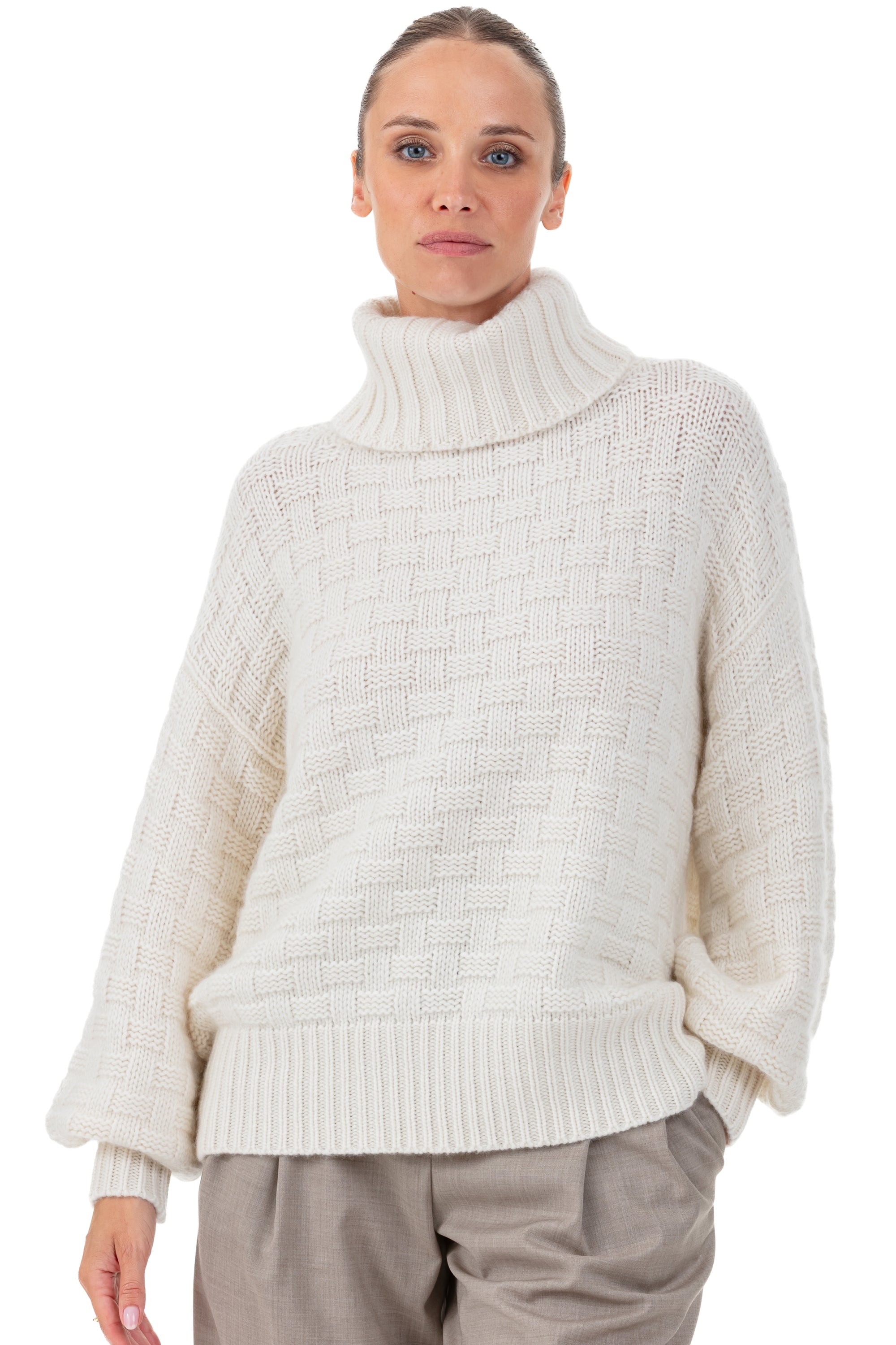 Persee Kaschmirpullover Damen - Natural Écru - Mahogany