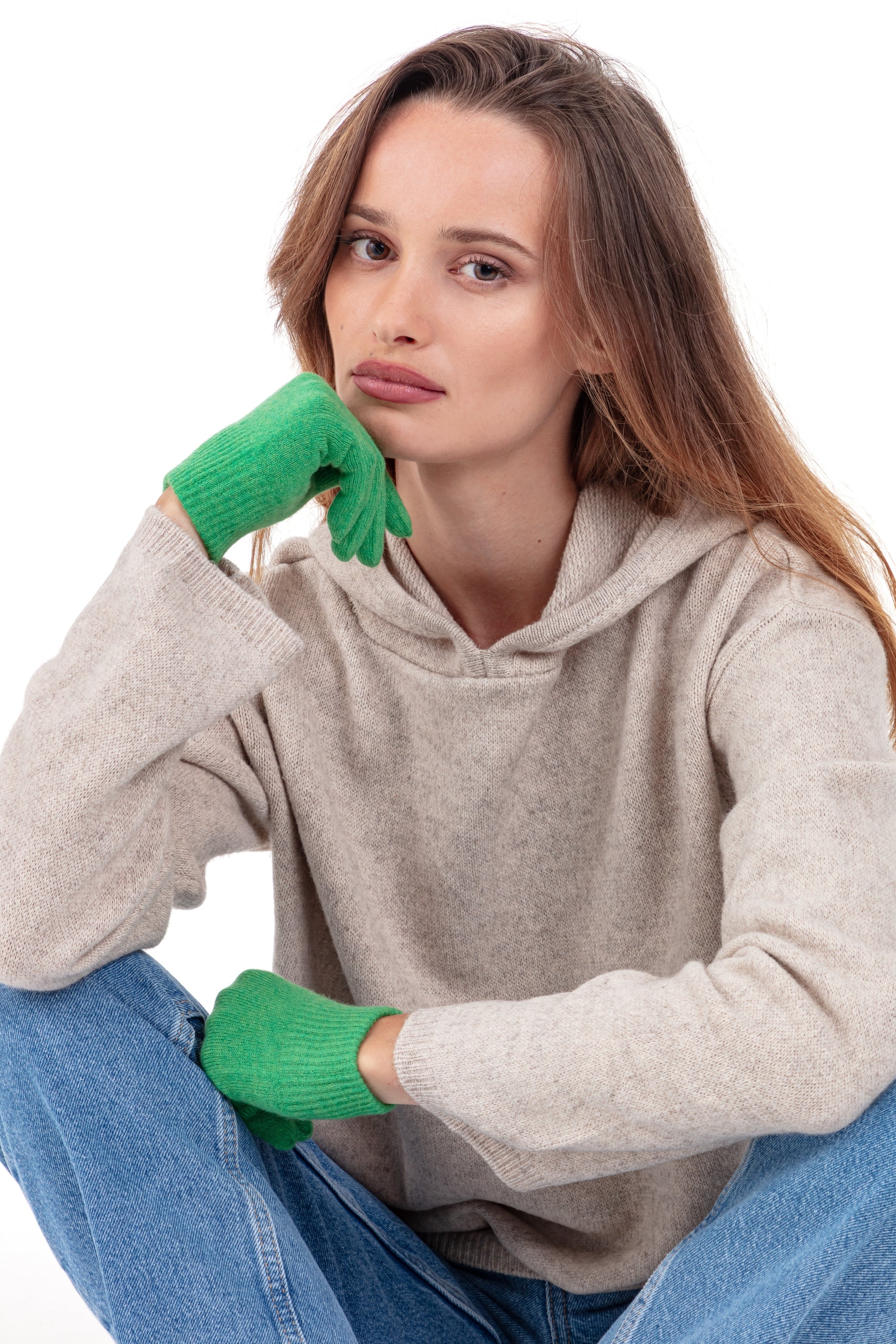 Handschuhe aus Kaschmir & Elasthan, 88 % Kaschmir / 12 % Elasthan, Damen, schmale Passform, normal / 2 und 4 Fäden, normales Strickgewebe, Mahogany