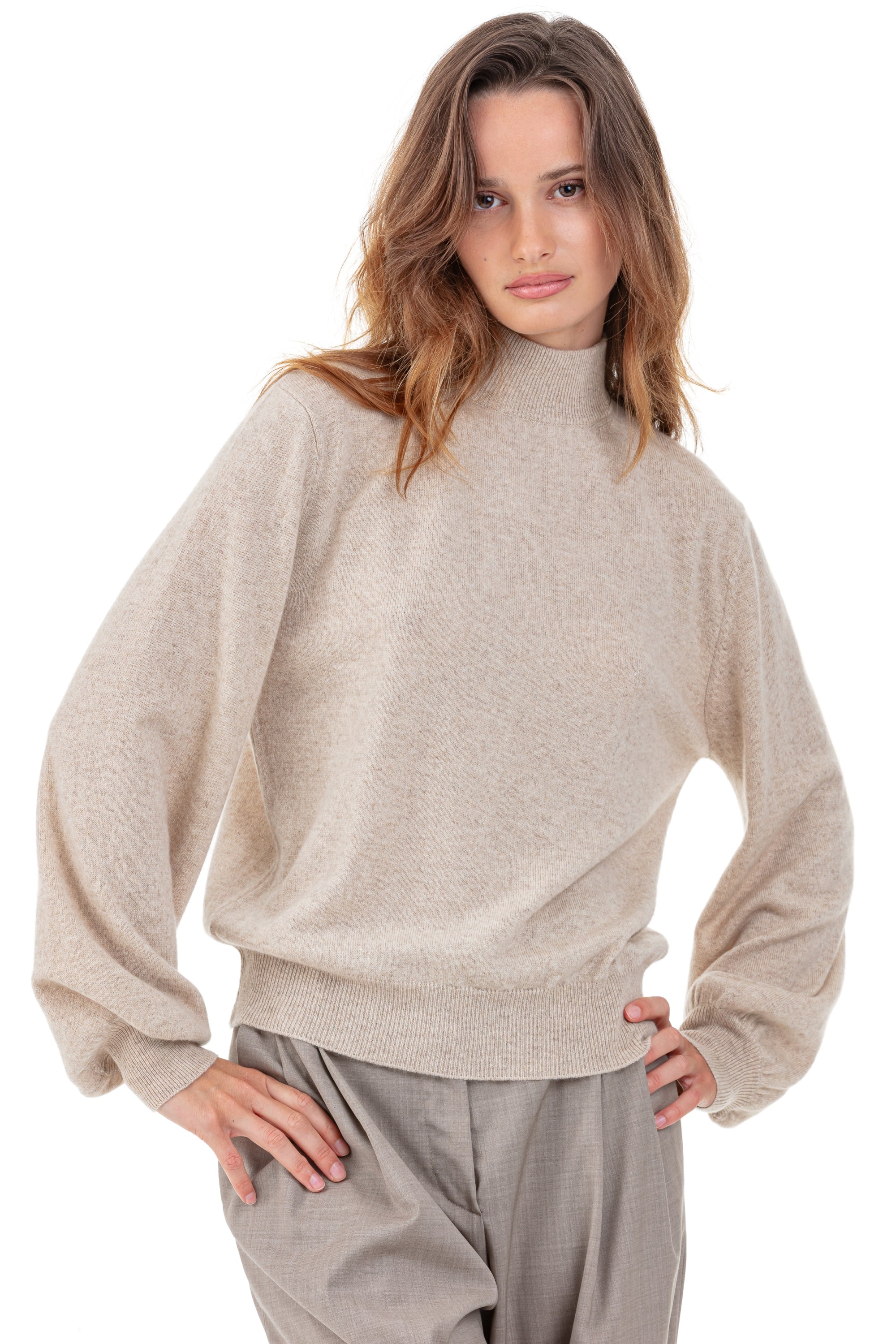 Pia aus Kaschmir für Damen - natural winter dawn - Mahogany