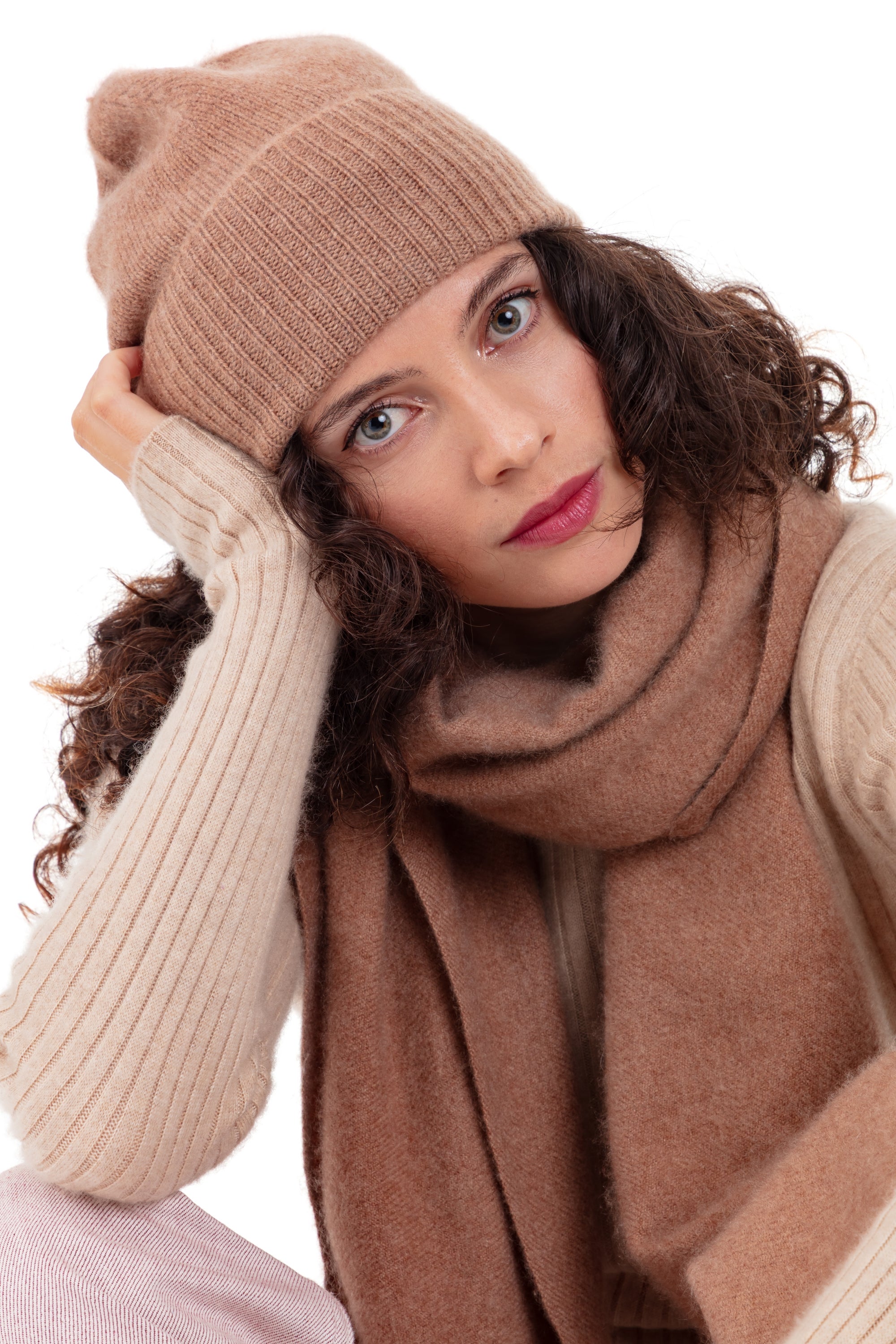 Pilou Cocoon-Kaschmir Unisex - Kamel - Mahogany