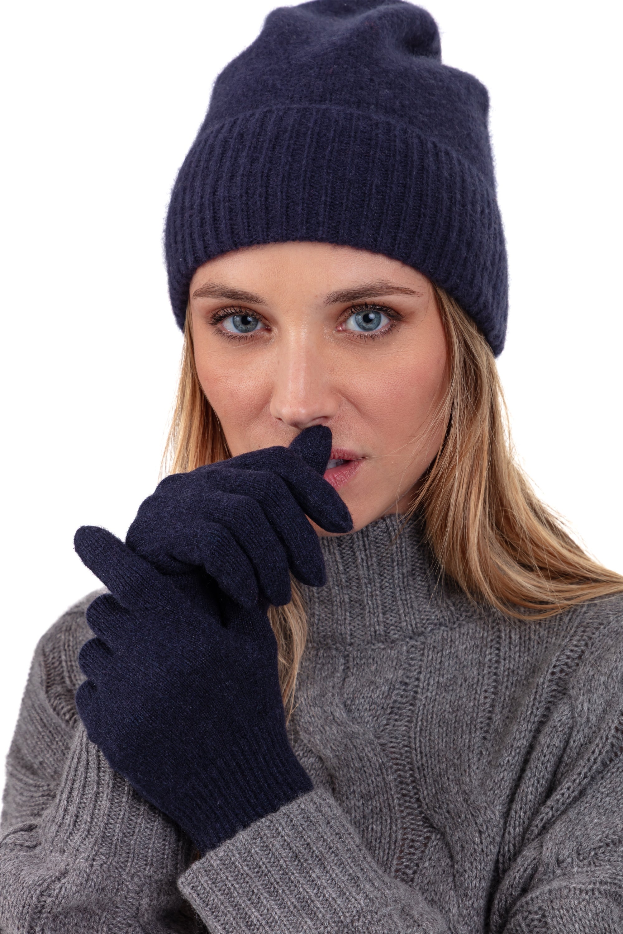 Pilou Cocoon-Kaschmir Unisex - Navy - Mahogany