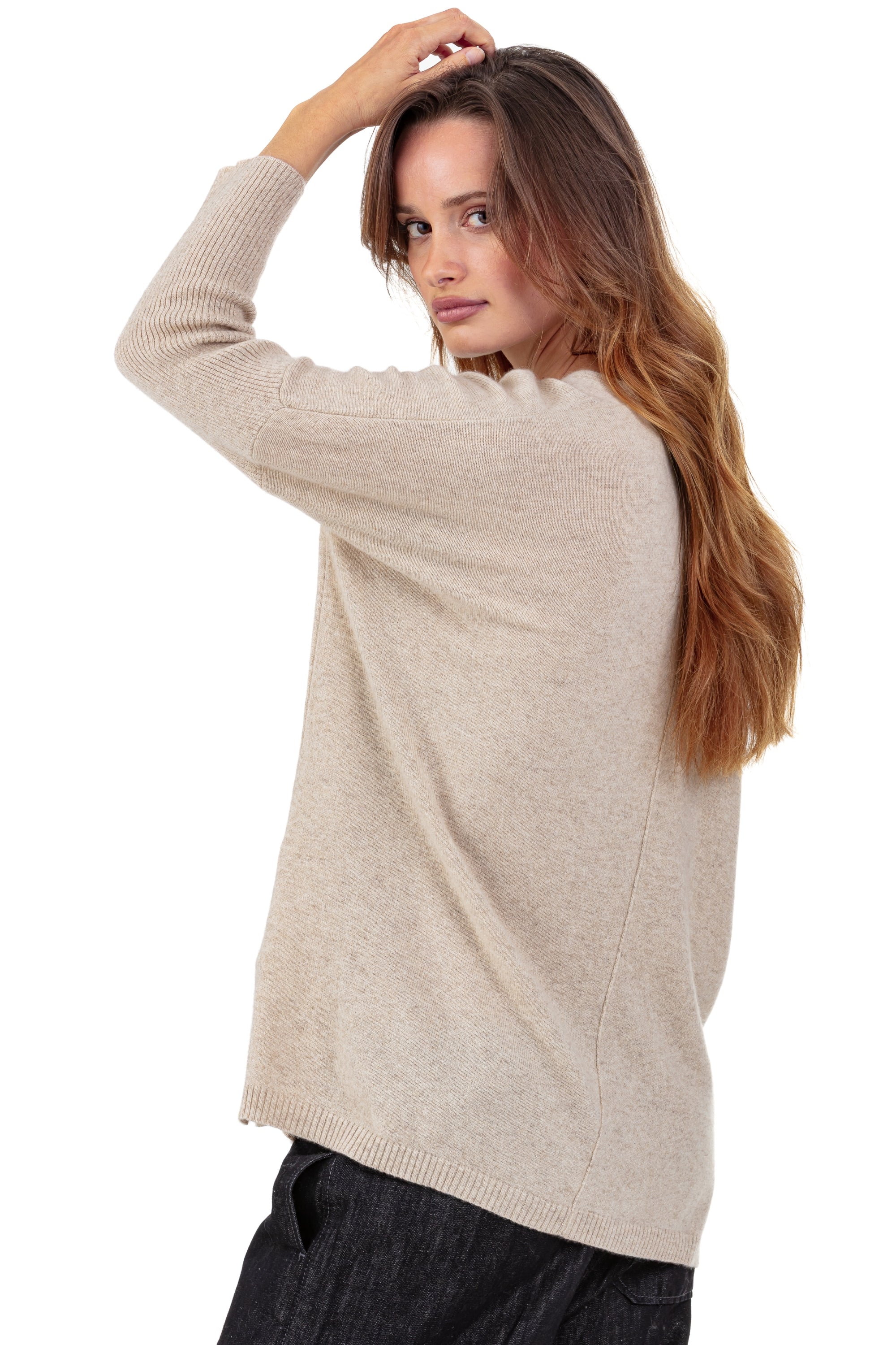 Pippa en cachemire femme - Vue 2 - natural winter dawn - Mahogany