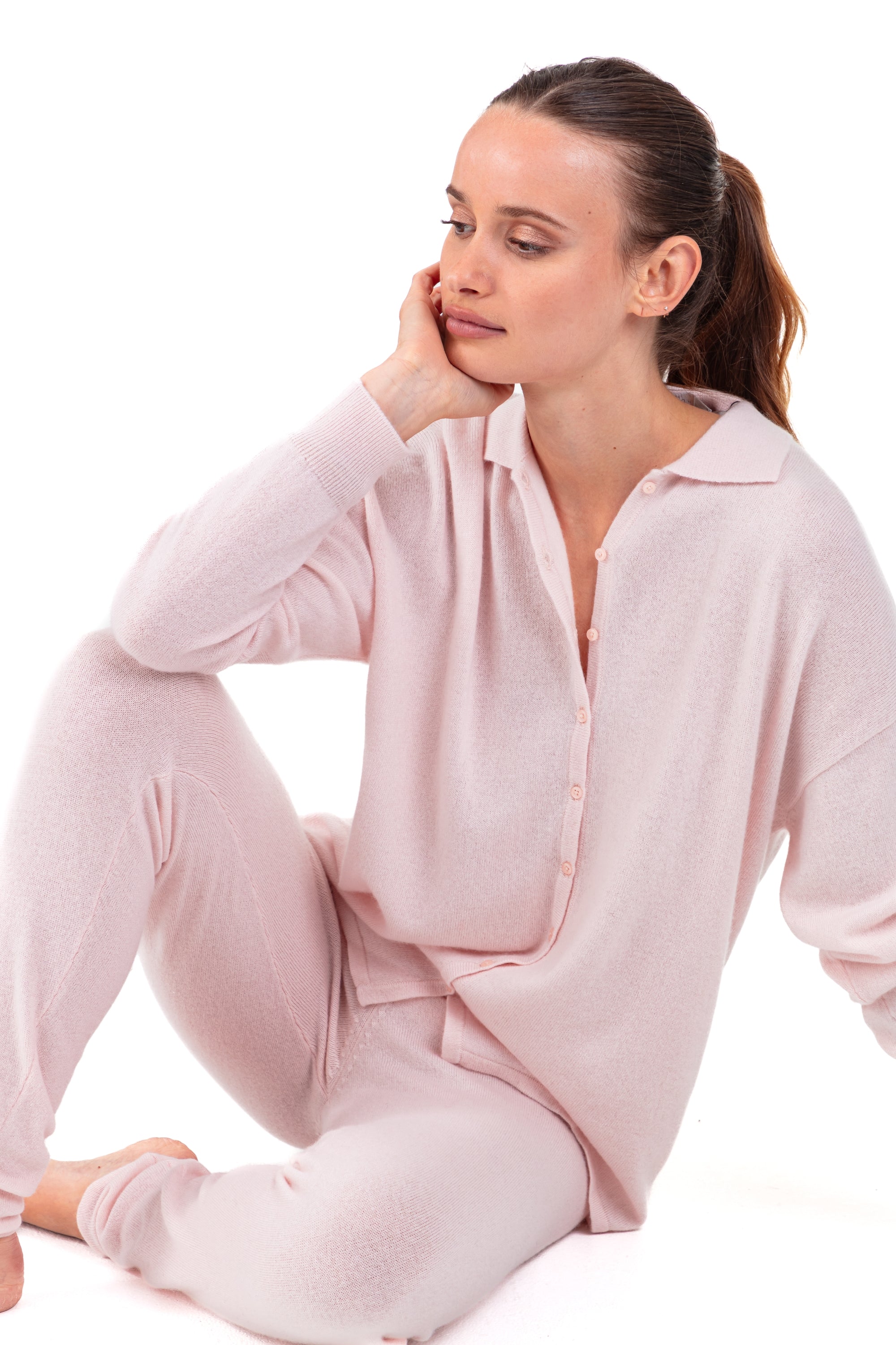 Piramisu Kaschmirpullover Damen - Blassrosa - Mahogany