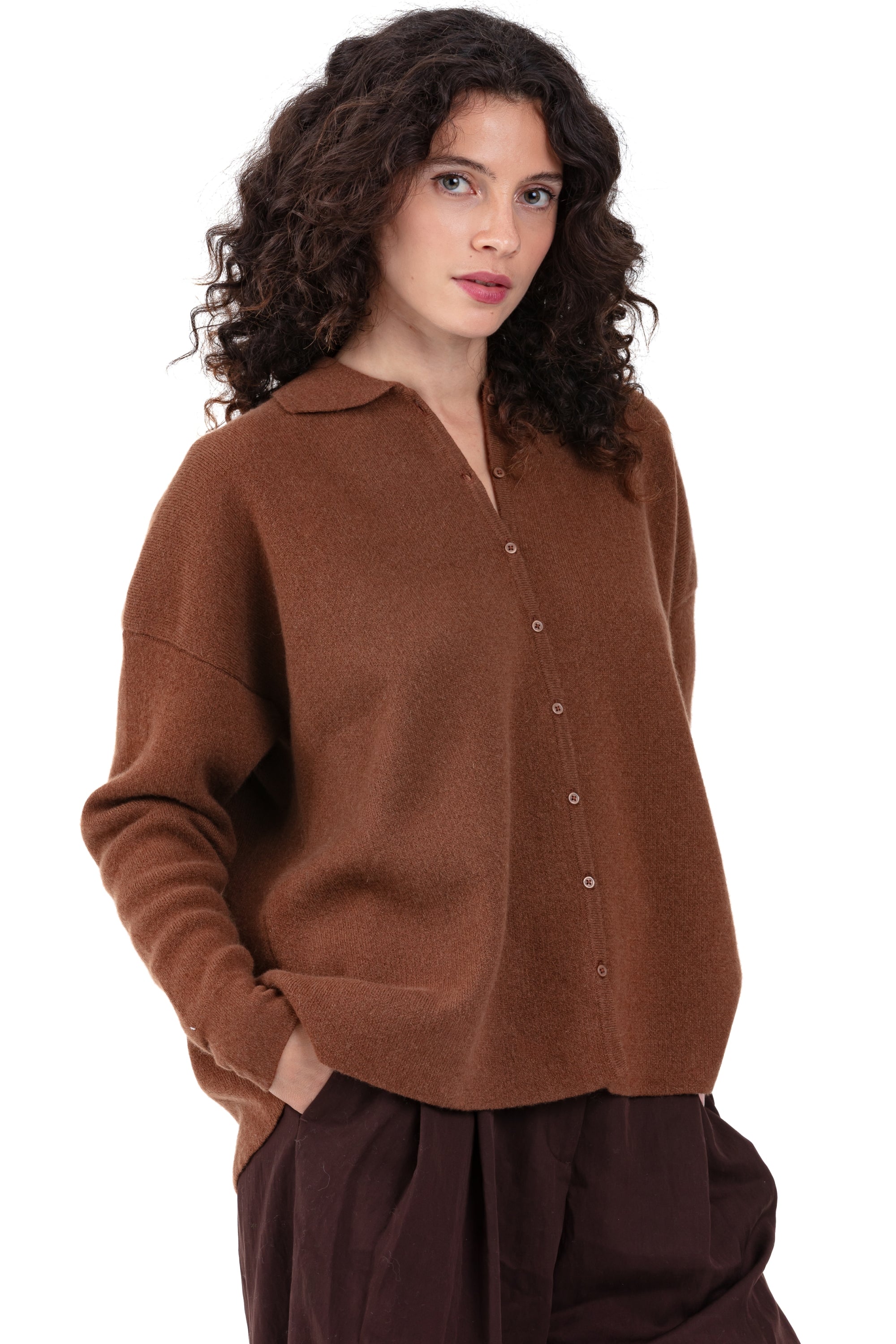 Poppy aus Kaschmir für Damen - syrup - Mahogany