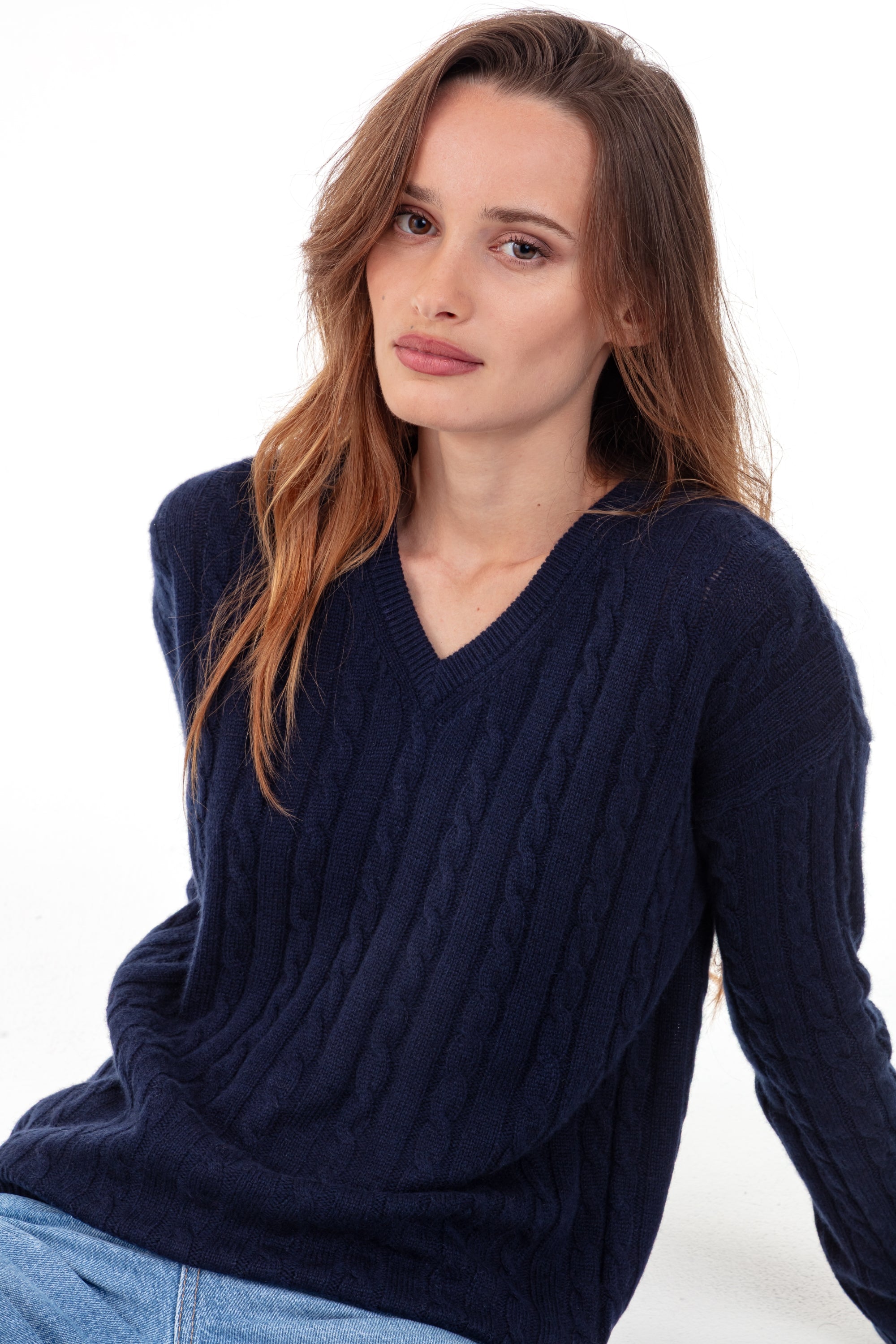 Pyla aus Kaschmir Damen - dunkelmarineblau - Mahogany